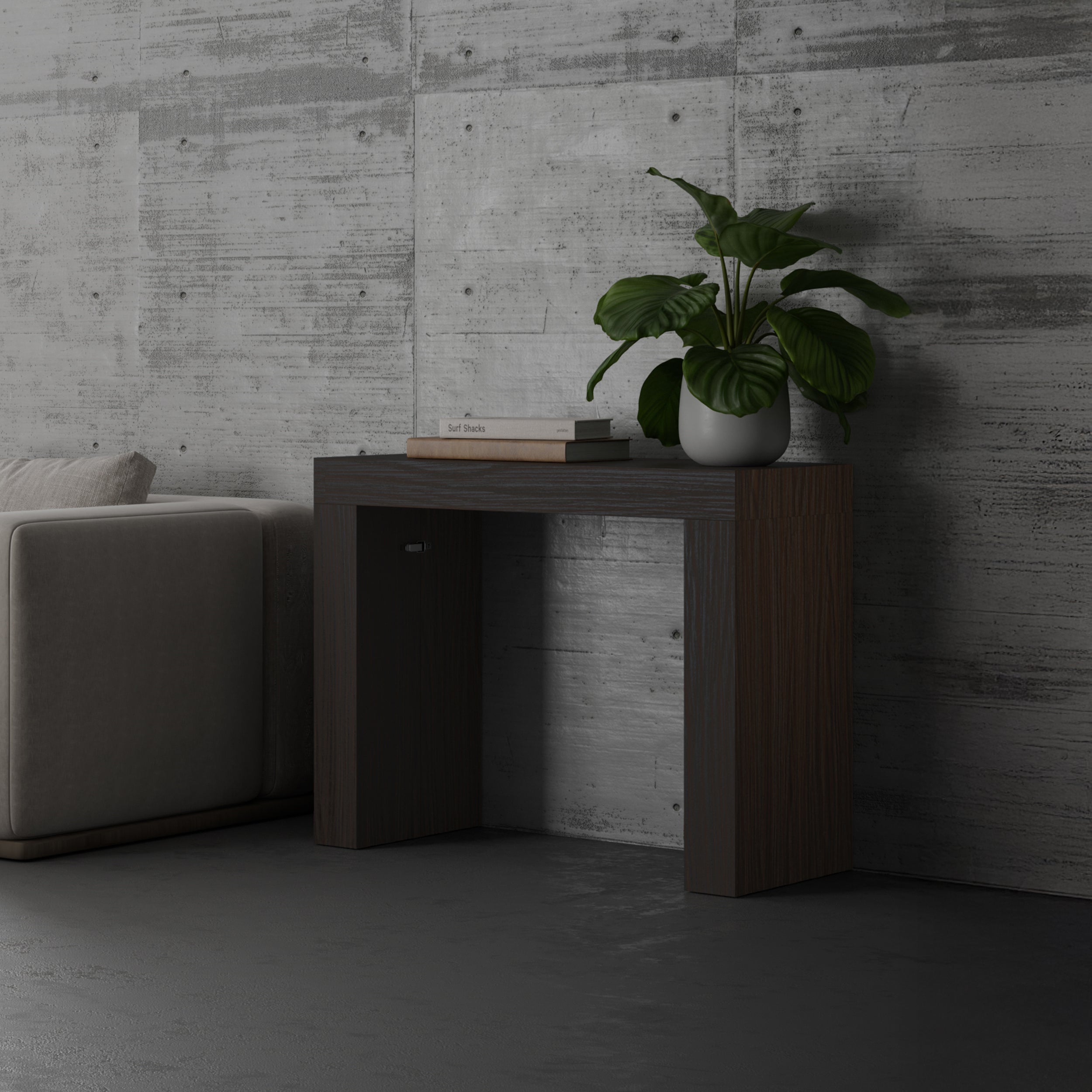 Table Console Extensible Evolution, 45(305)x90 cm, Noyer Américain - Set image 1