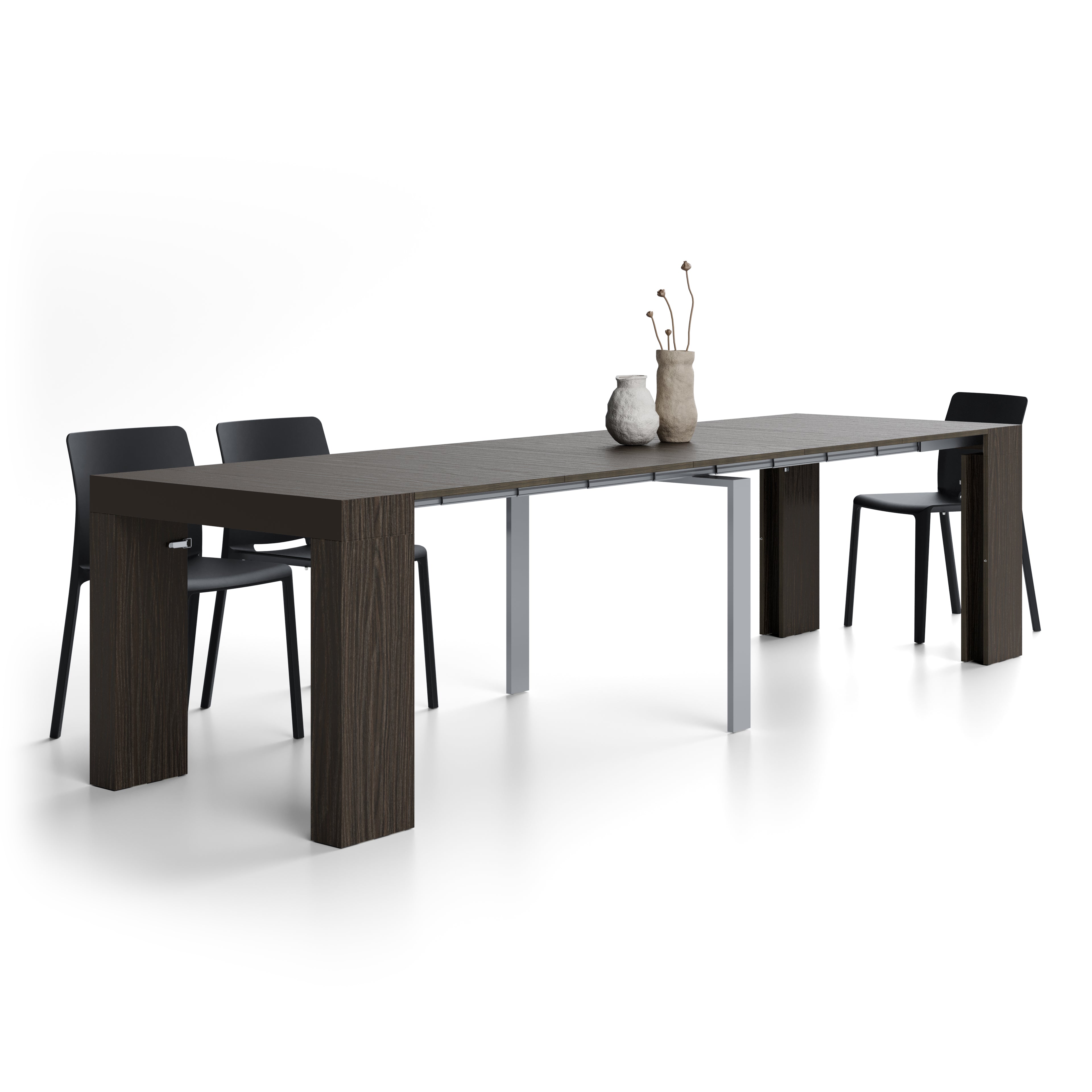 Table Console Extensible Evolution, 45(305)x90 cm, Noyer Américain