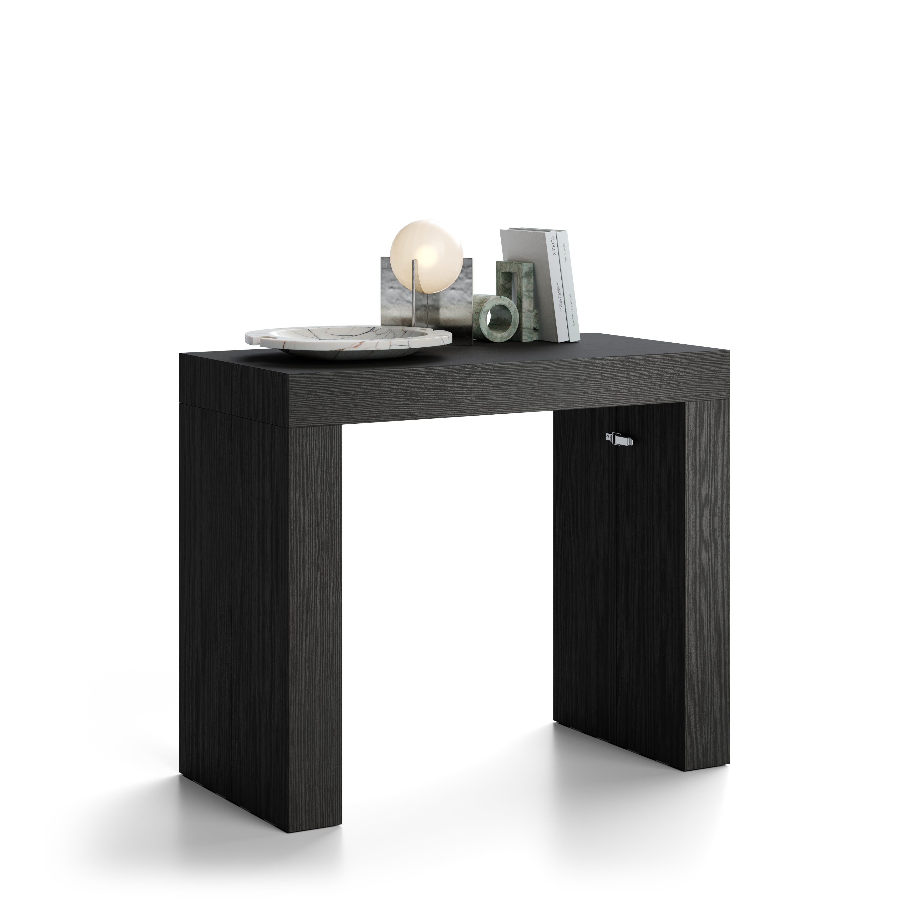 Table Console Extensible Evolution, 45(305)x90 cm, Frêne Noir - Detail image 1