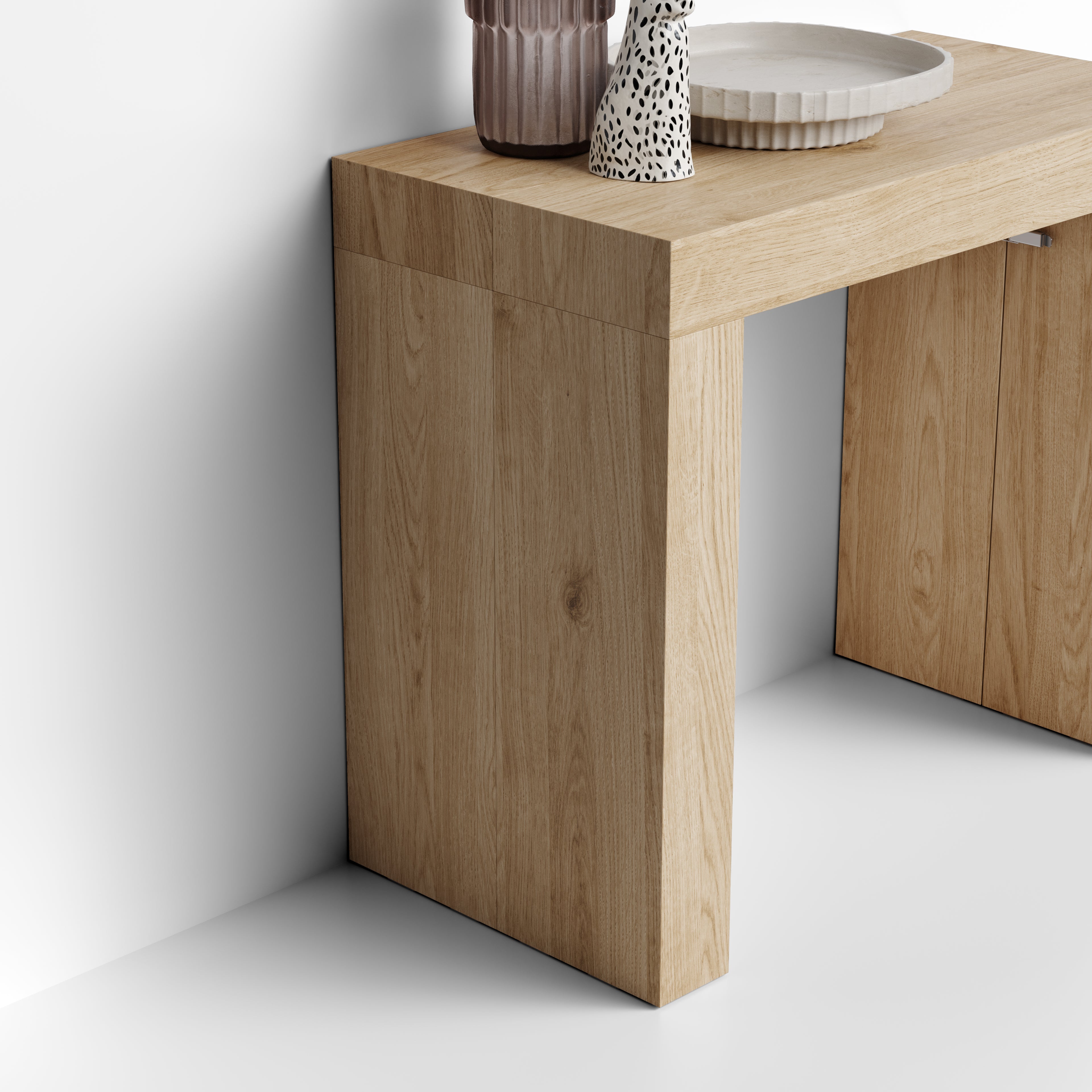 Evolution, Extendable Console Table 45(305)x90 cm, Light Oak - Detail image 2