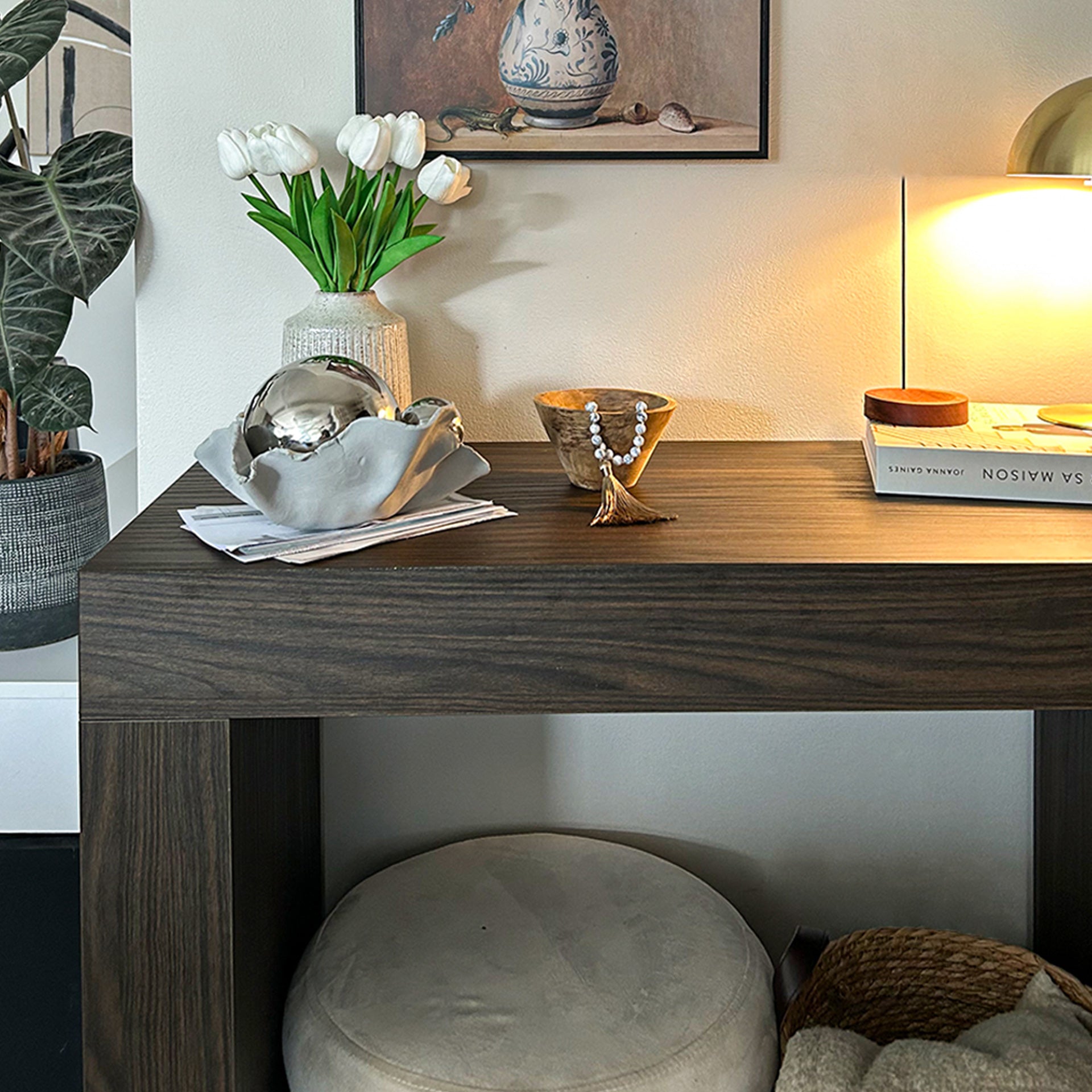 Consolle Ingresso Evolution 90x40, Noce Scuro - Immagine ambientata 2
