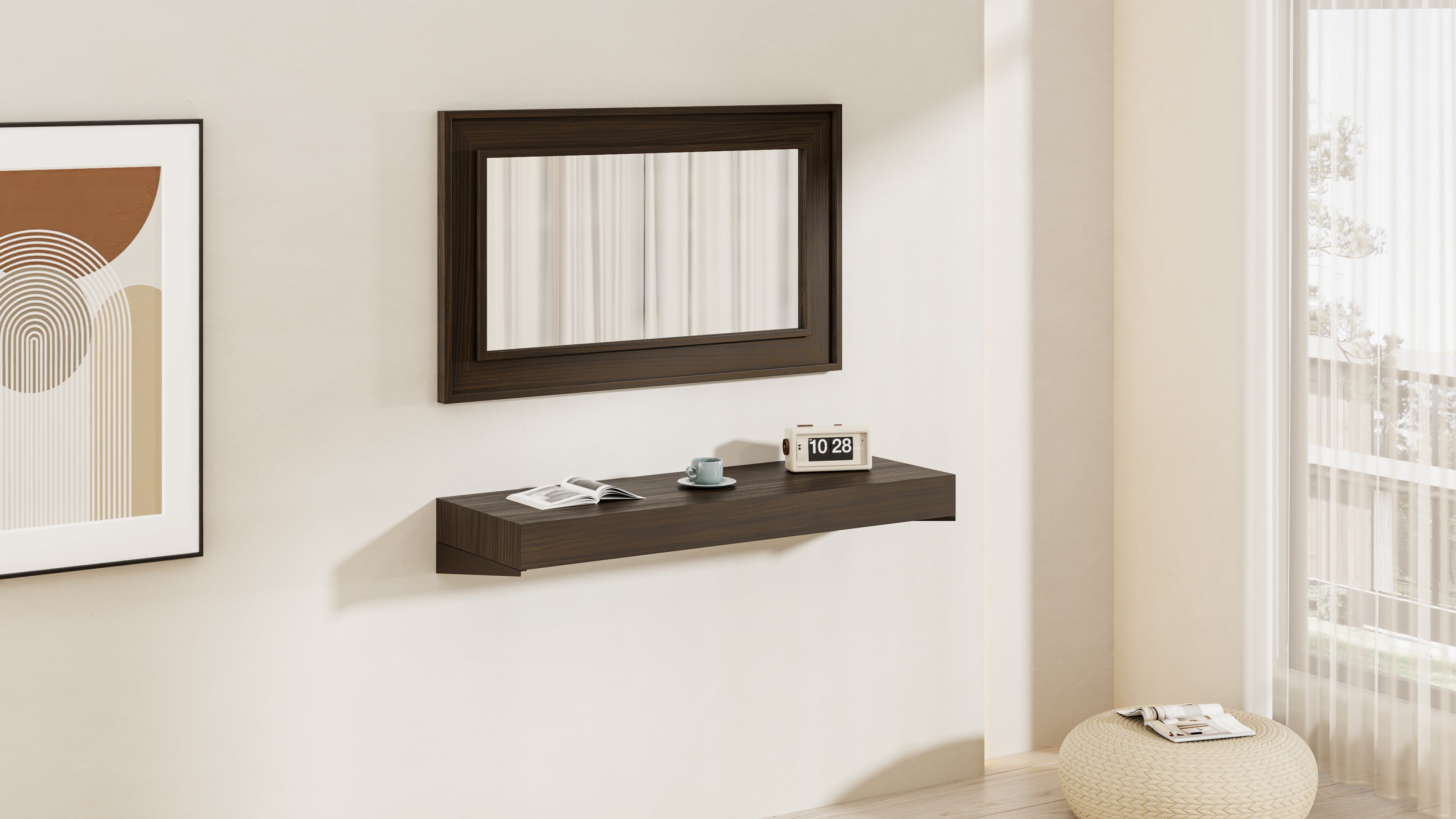 Console Murale Evolution 120x40, Noyer américain - Set image 1