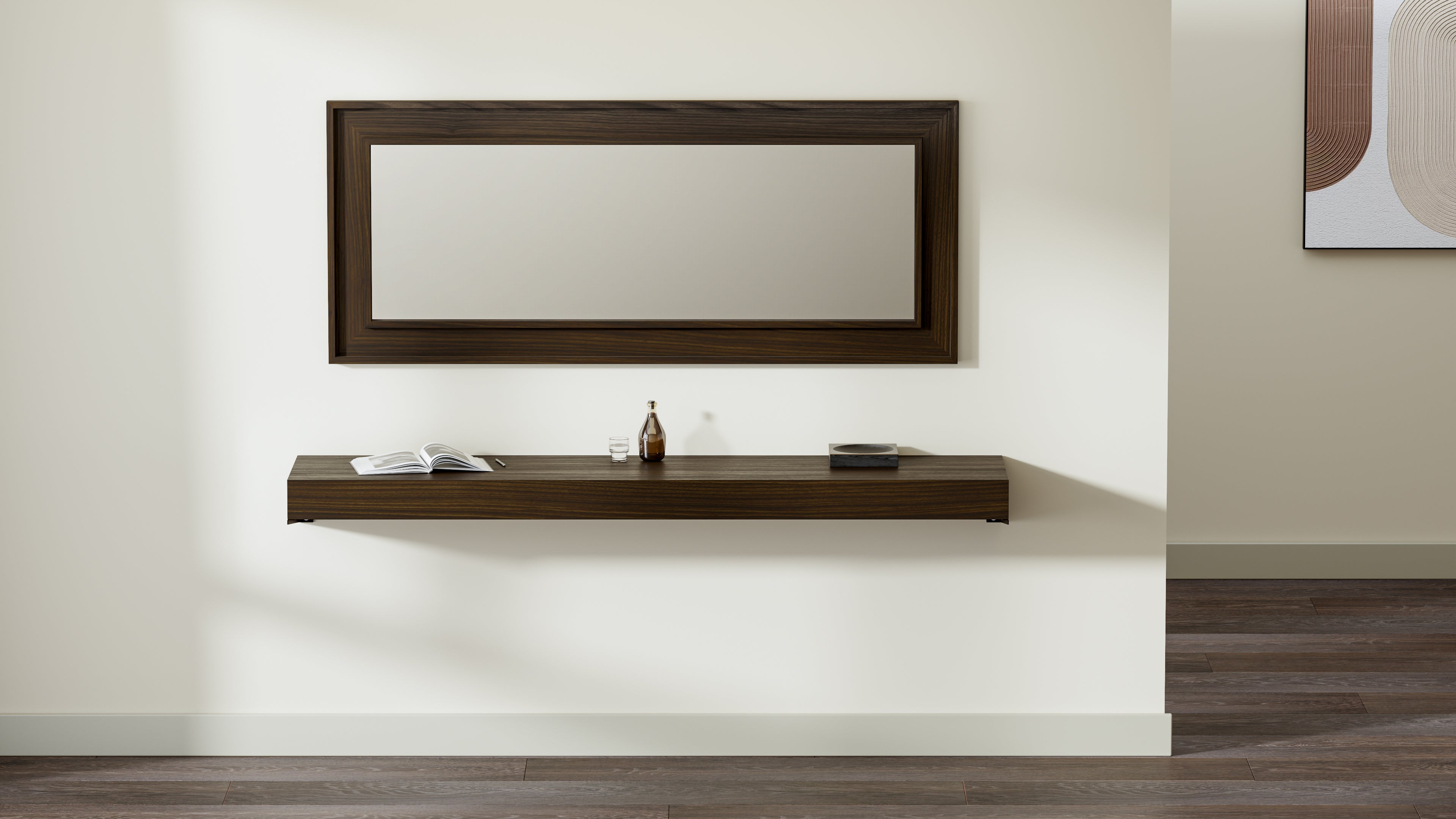 Console Murale Evolution 180x40, Noyer américain - Set image 1