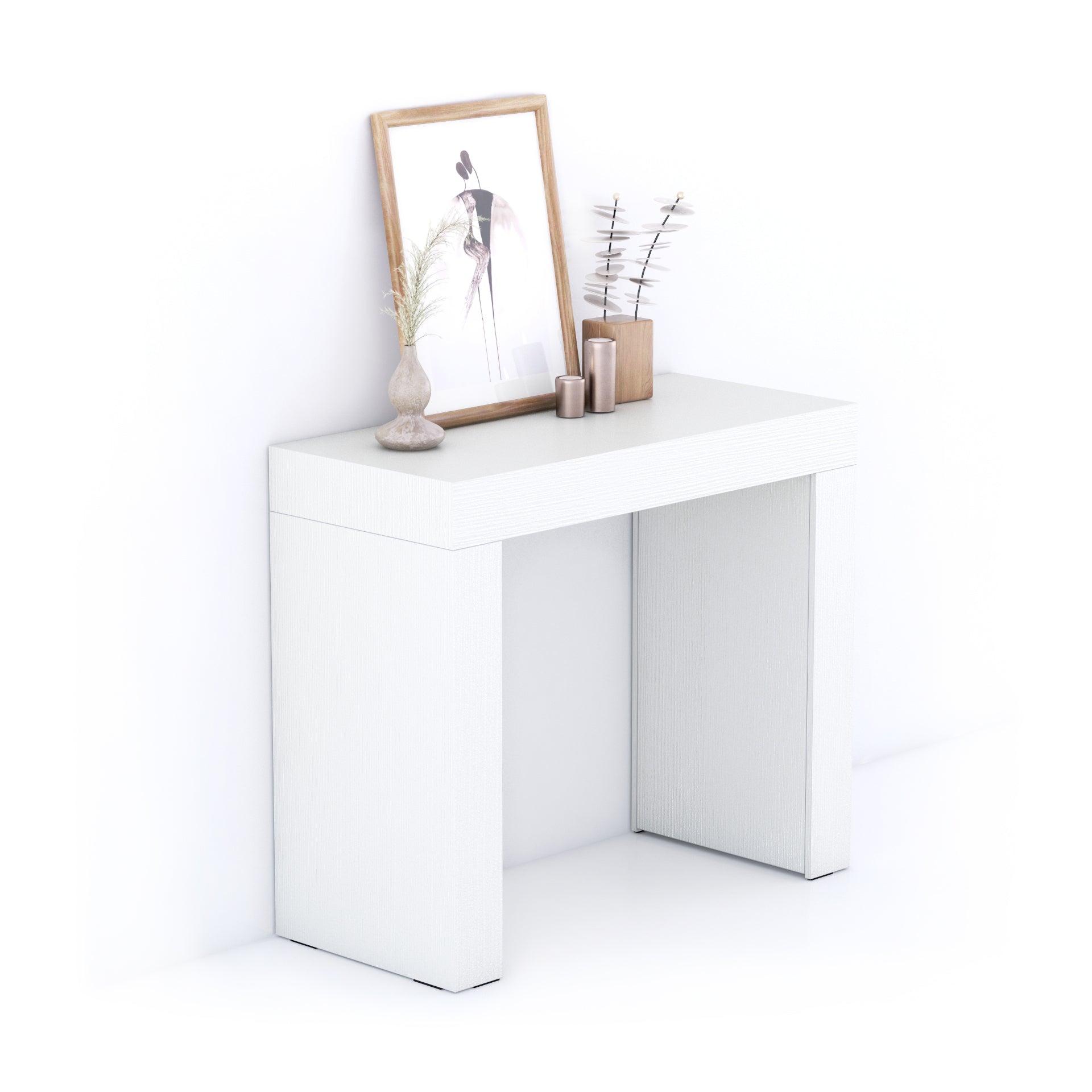Console d'Entrée Evolution 90x40, Frêne Blanc - Main image