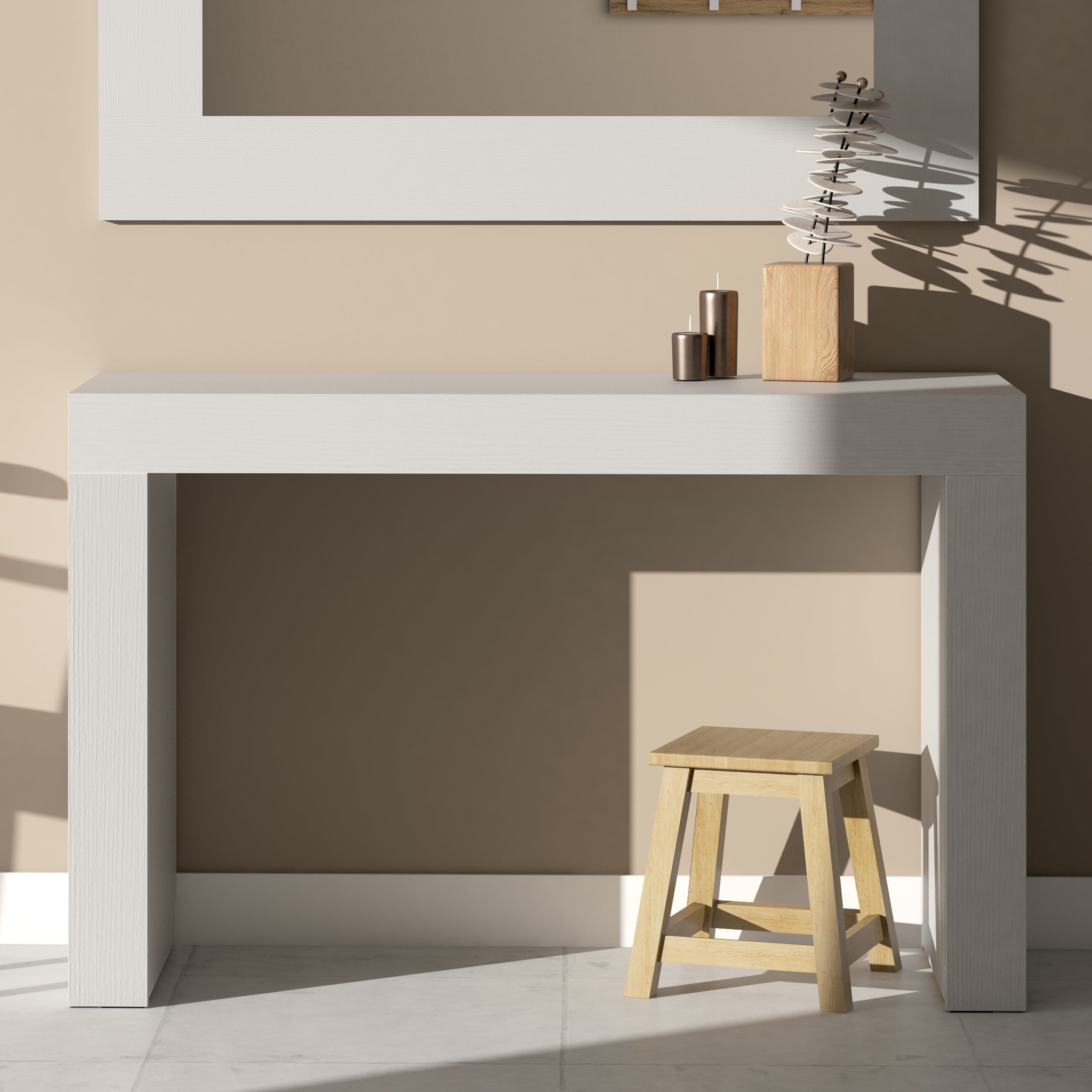 Consolle Ingresso Evolution 120x40, Bianco Frassino - Immagine ambientata 1