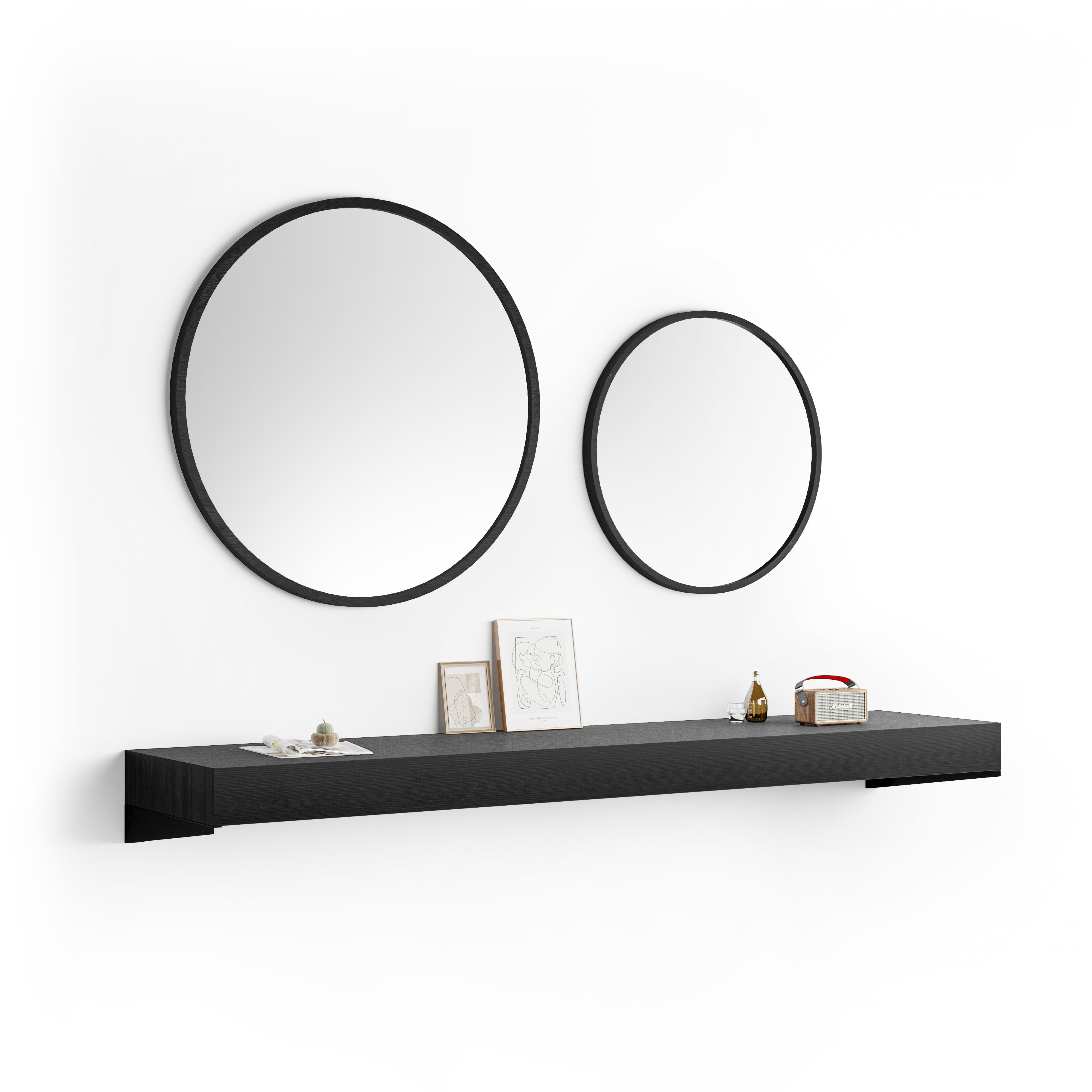 Console Murale Evolution 180x40, Frêne noir