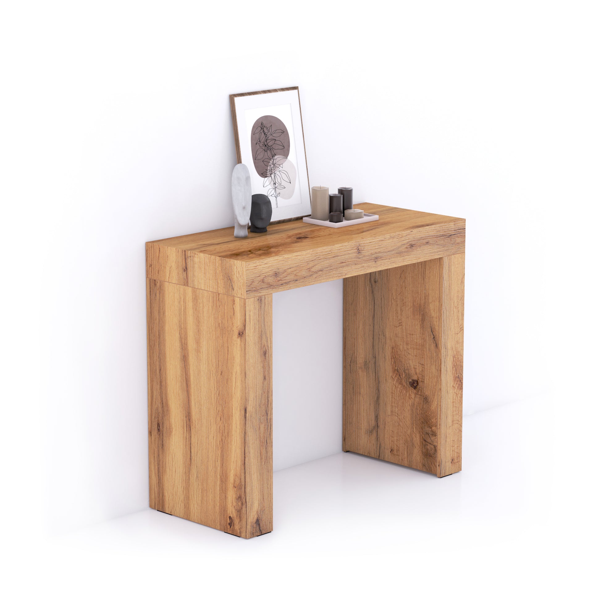 Console d'Entrée Evolution 90x40, Bois Rustique - Main image