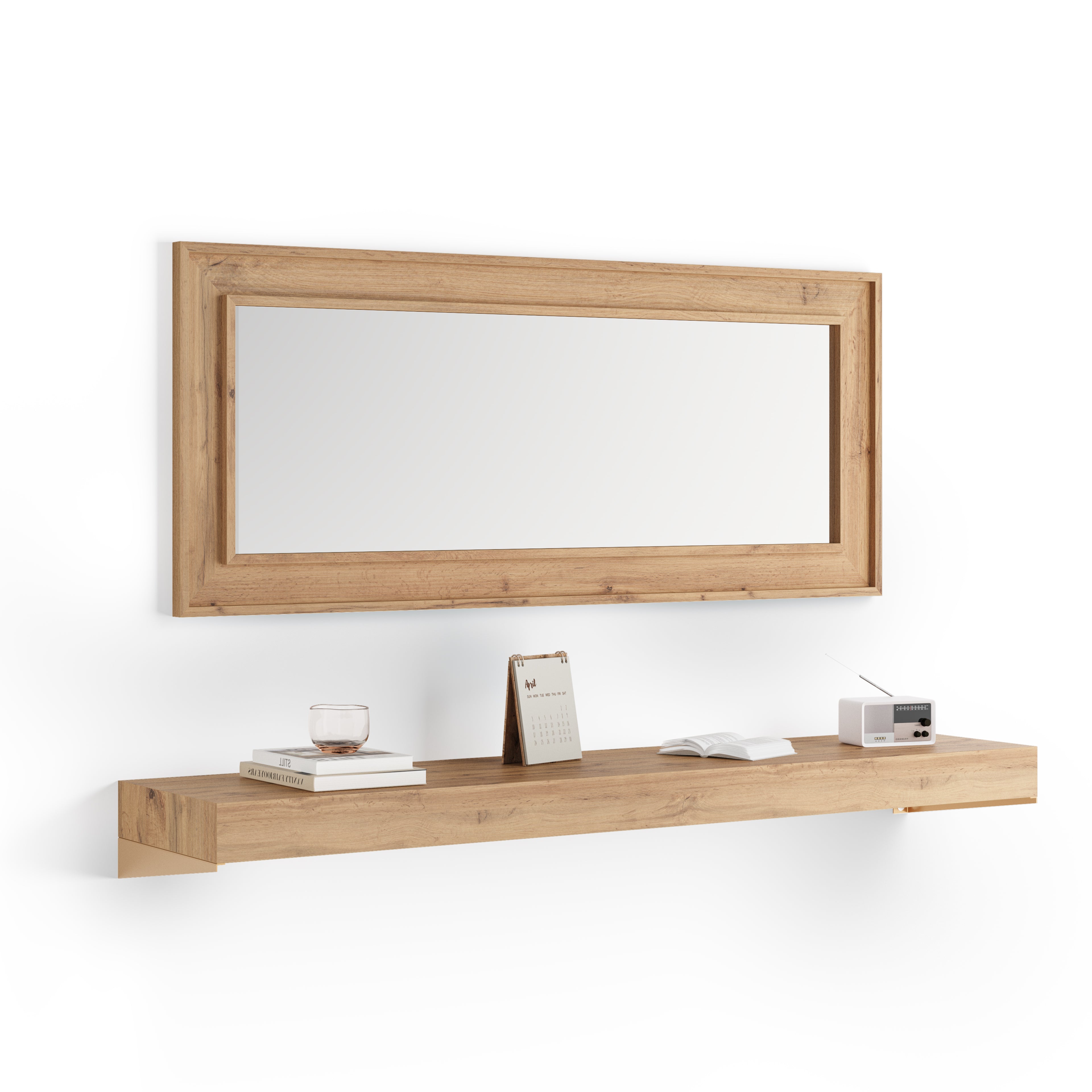 Console Murale Evolution 180x40, Bois rustique - Main image