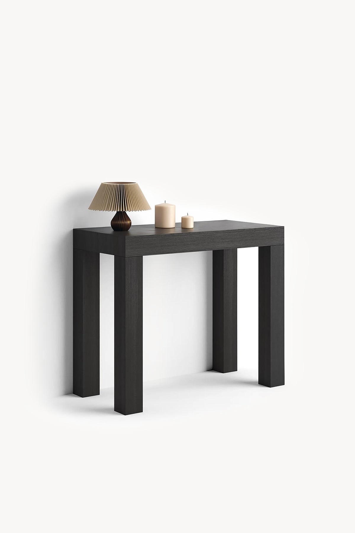 Consola extensible First, 45(310)x80 cm, Fresno negro