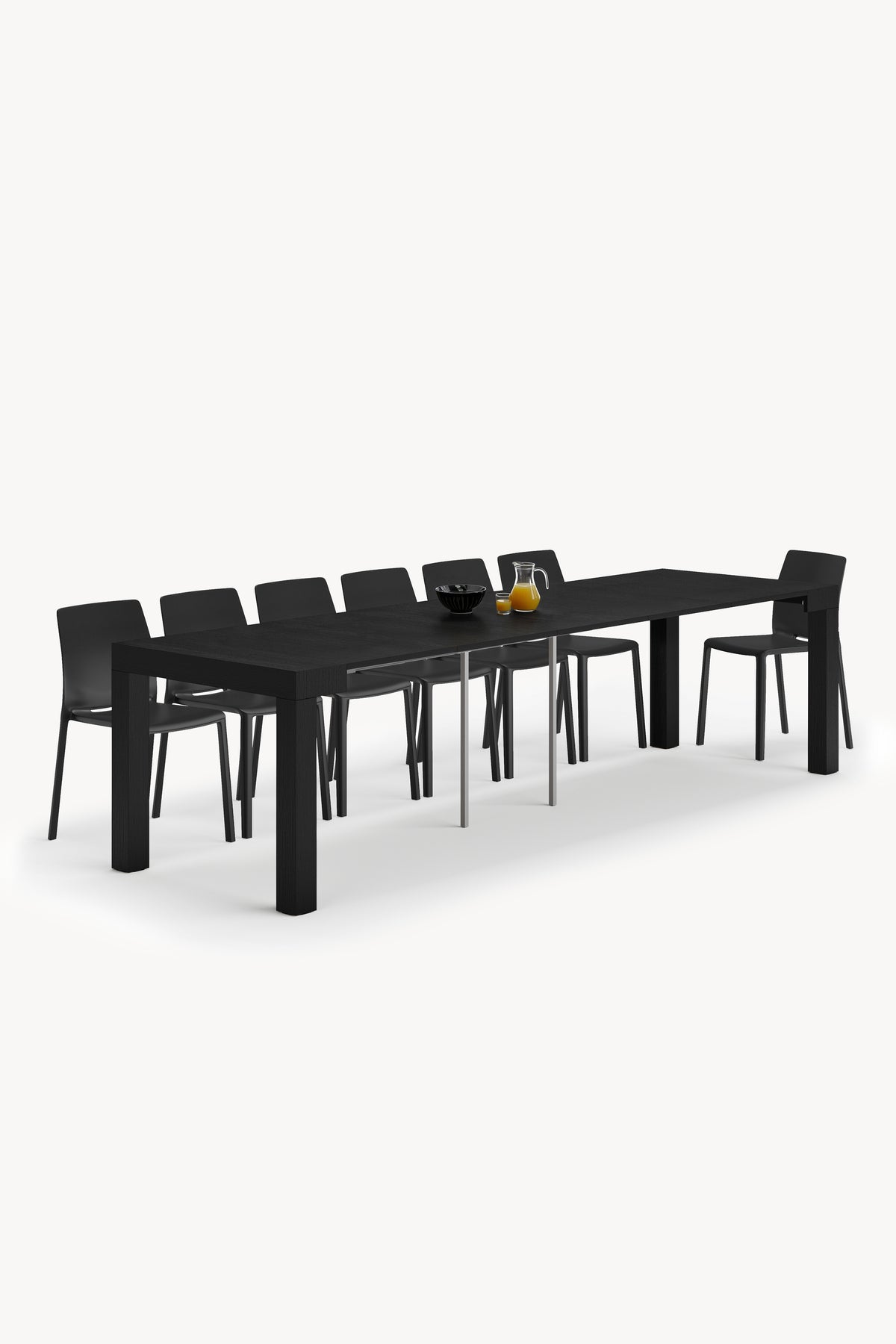Consola extensible First, 45(310)x80 cm, Fresno negro