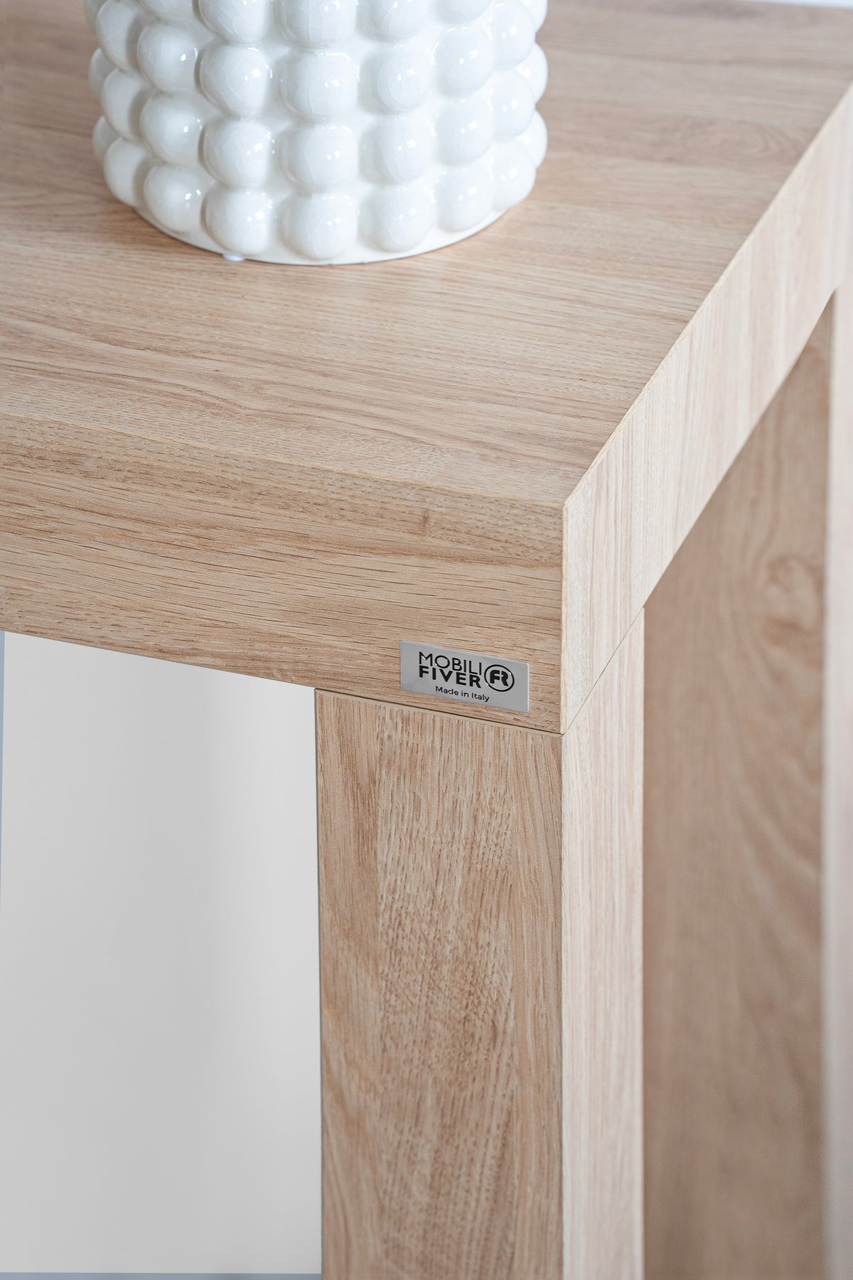 First, Extendable Console Table, 45(310)x80 cm, Light Oak - Detail image 6