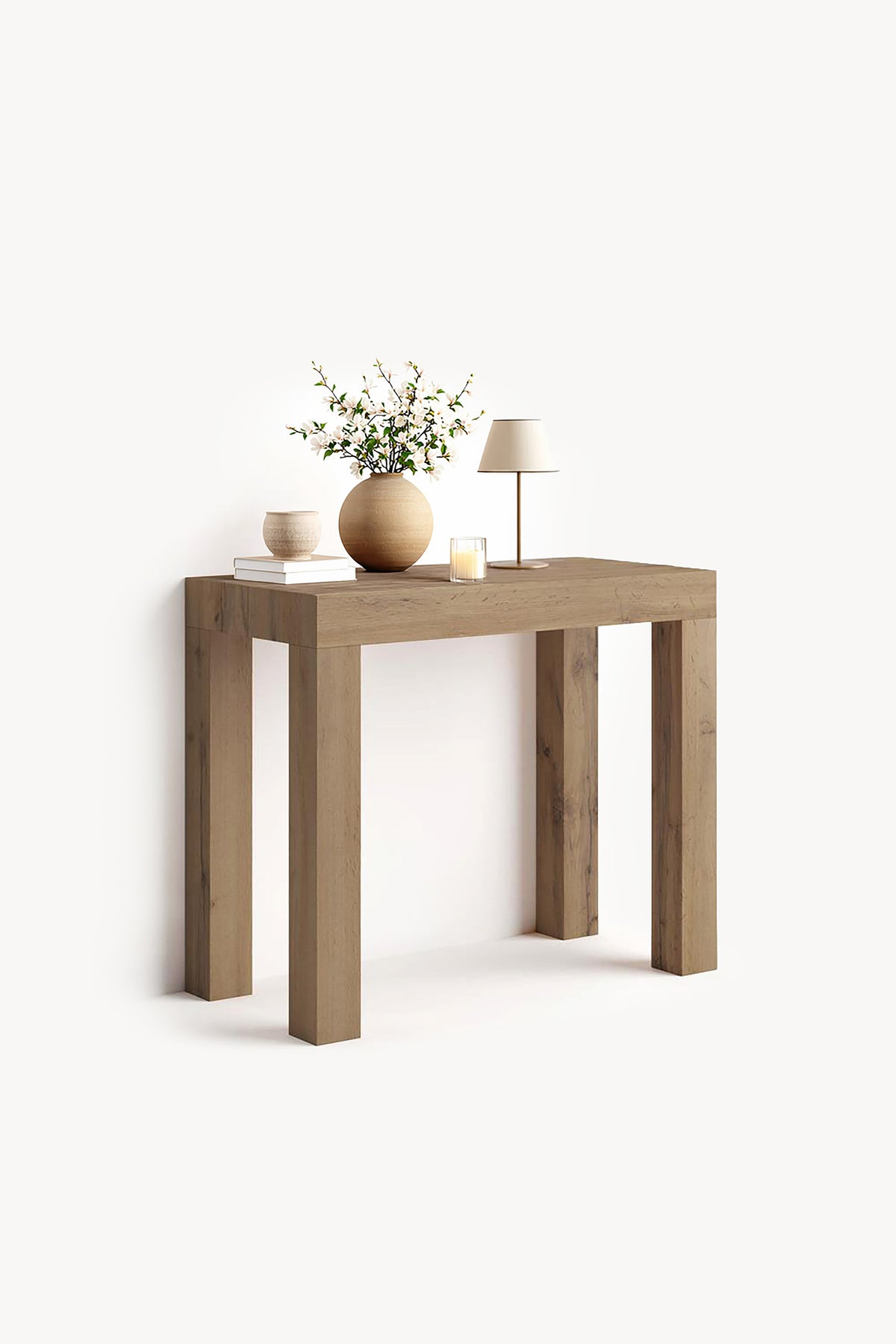Console extensible First, 45(310)x80 cm, Bois rustique - Image de détail 2