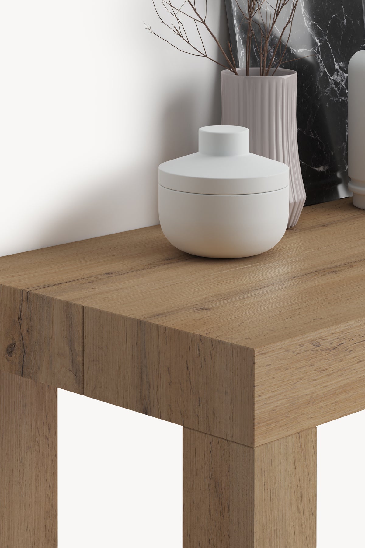 Console extensible First, 45(310)x80 cm, Bois rustique - Image de détail 1