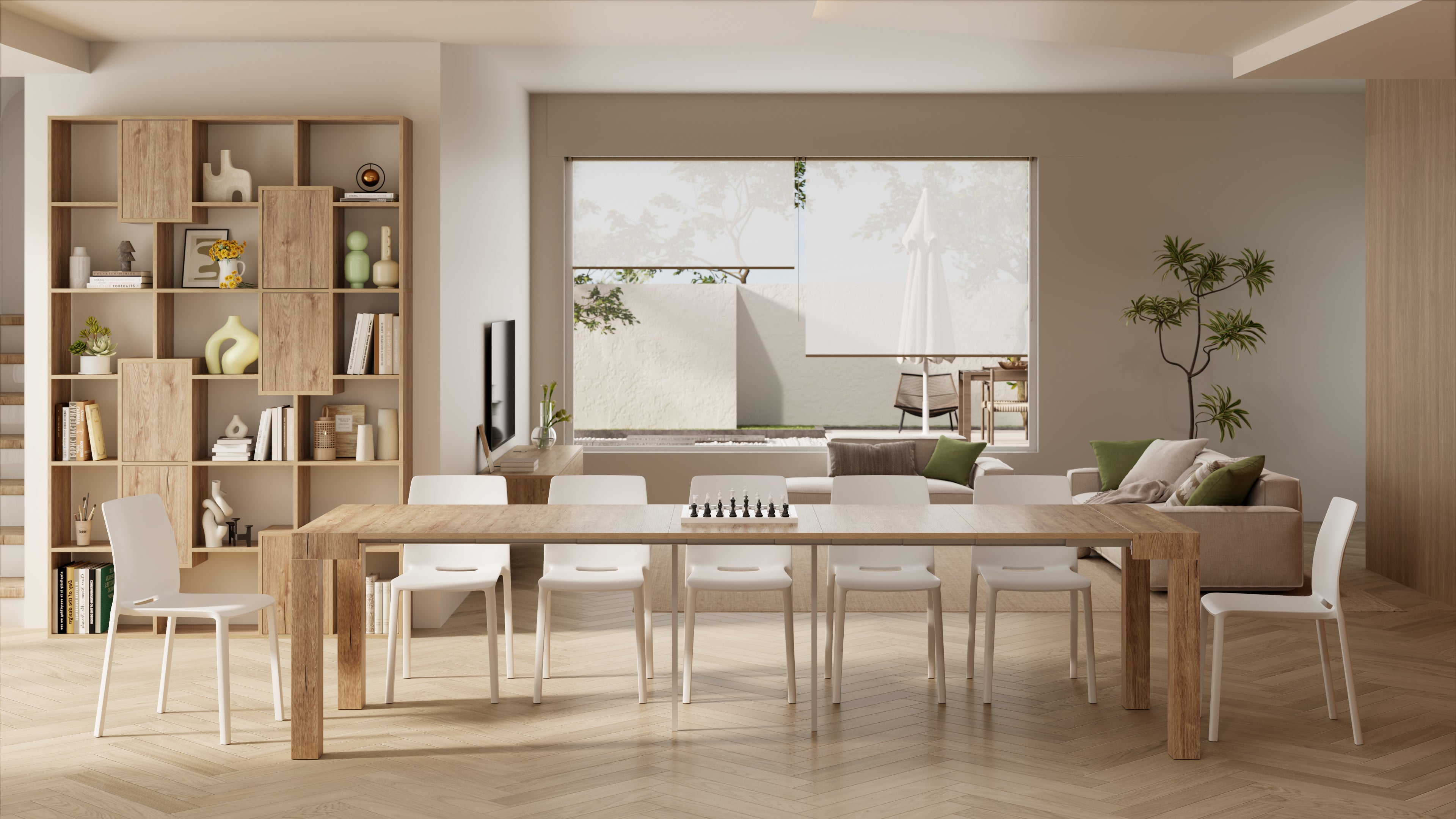 Table Console extensible First, 45(305)x90 cm, Chêne - Set image 3