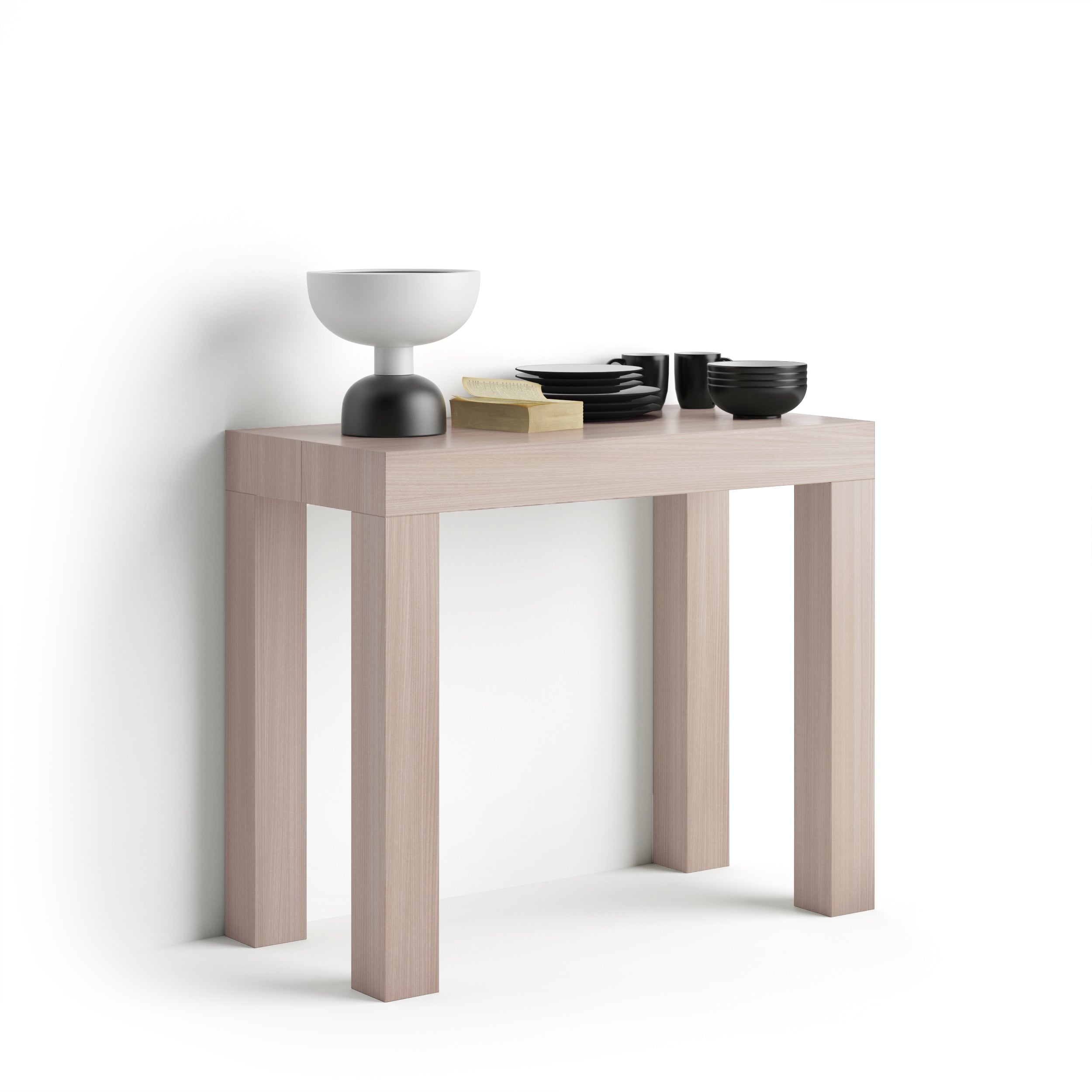 Table Console extensible First, 45(305)x90 cm, Orme Perle