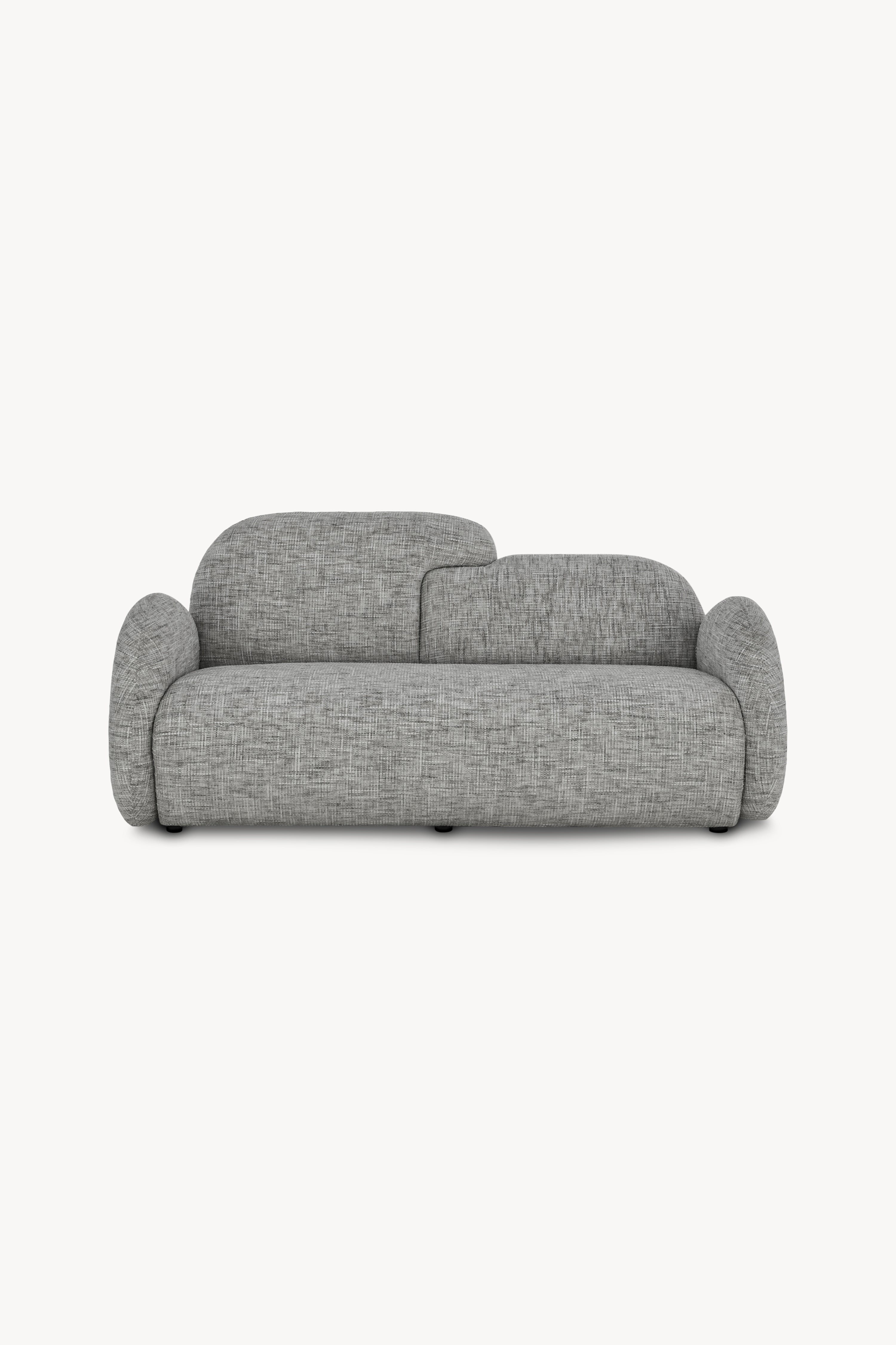 Sofa dwuosobowa z tkaniny Olivia 173x85 cm, szary melanż
