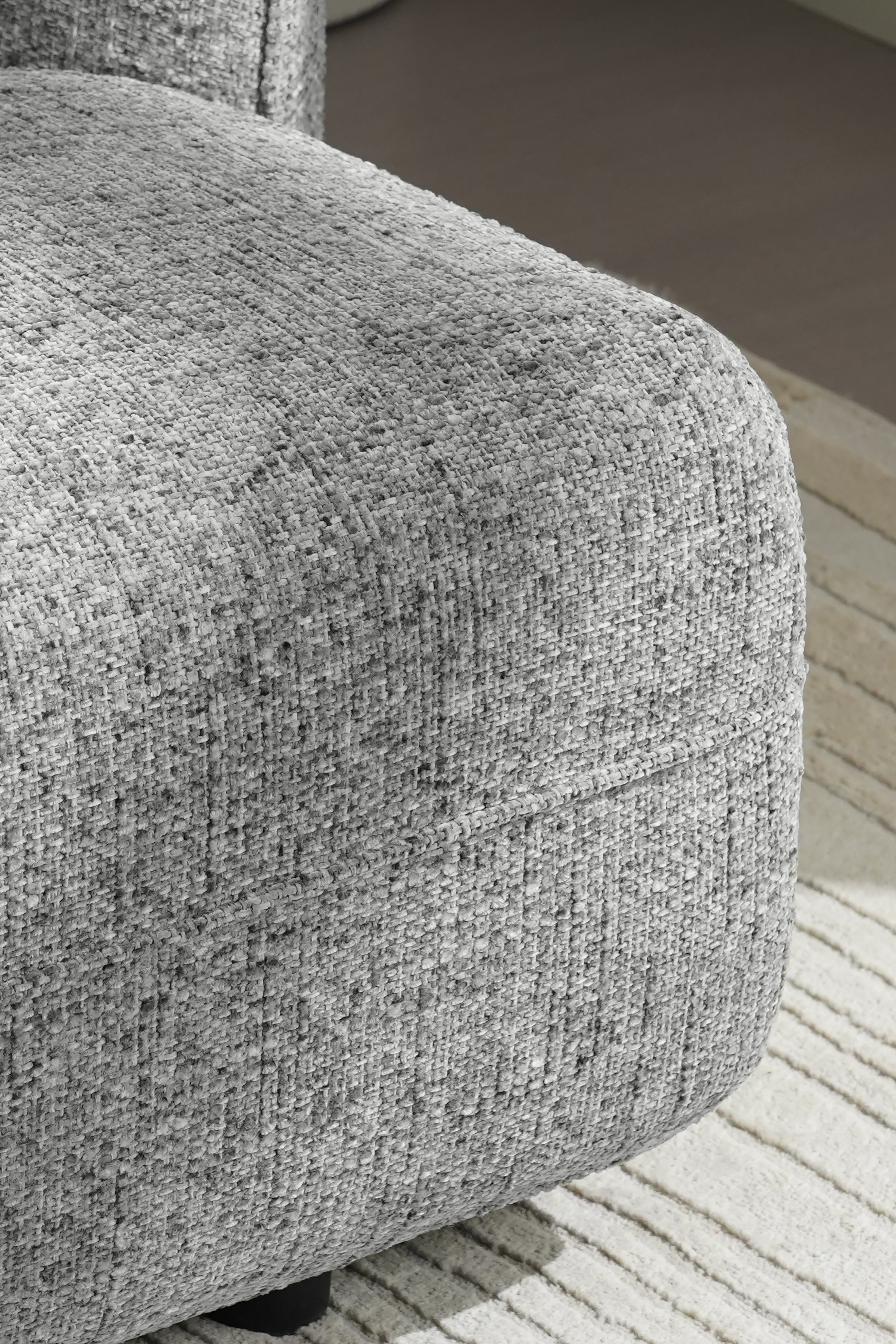 Canapé d'angle 3 places Olivia 256x151 cm, Gris Mélange - Image de détail 6