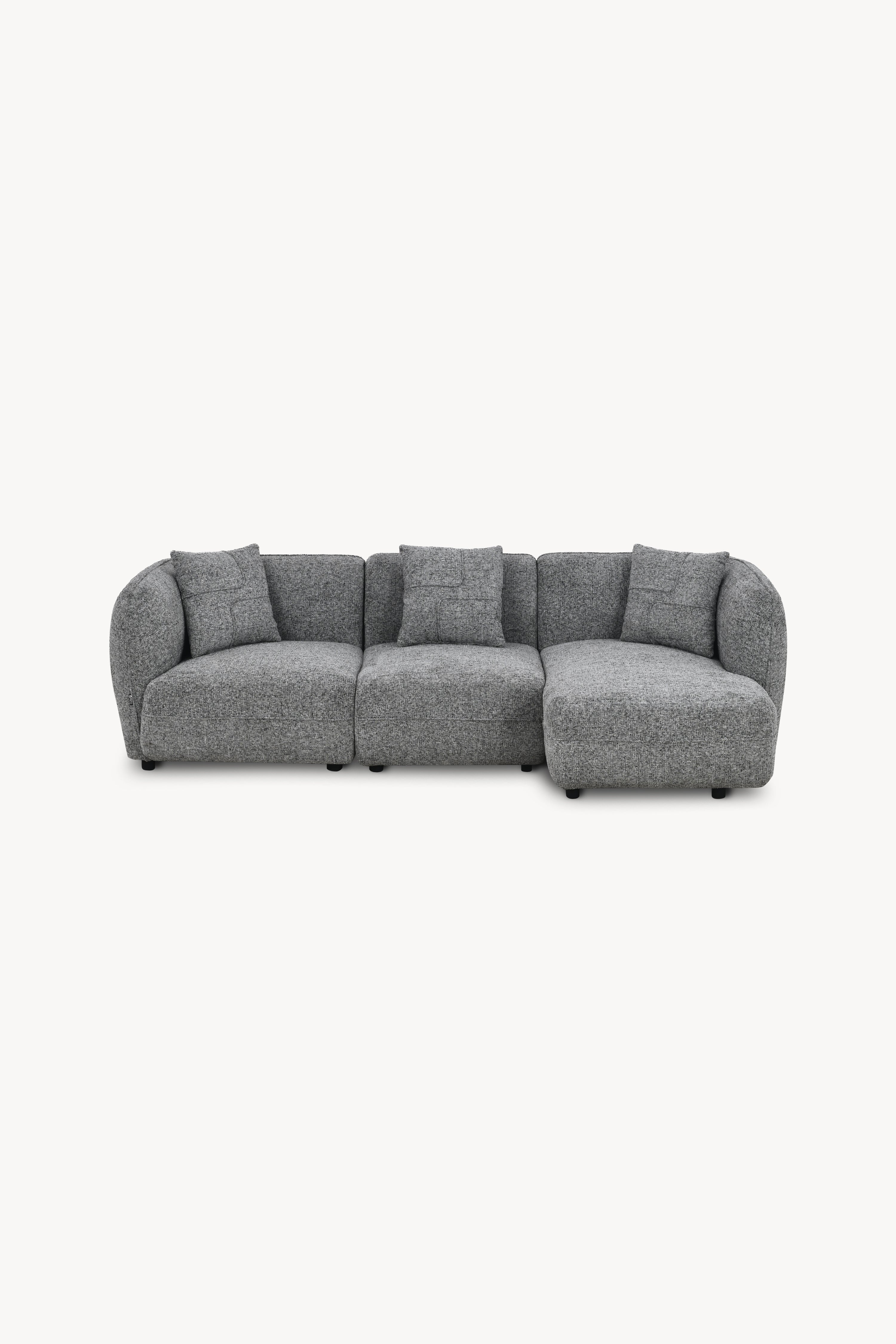 3-Sitzer Ecksofa aus Stoff Olivia 256x151 cm, Sand