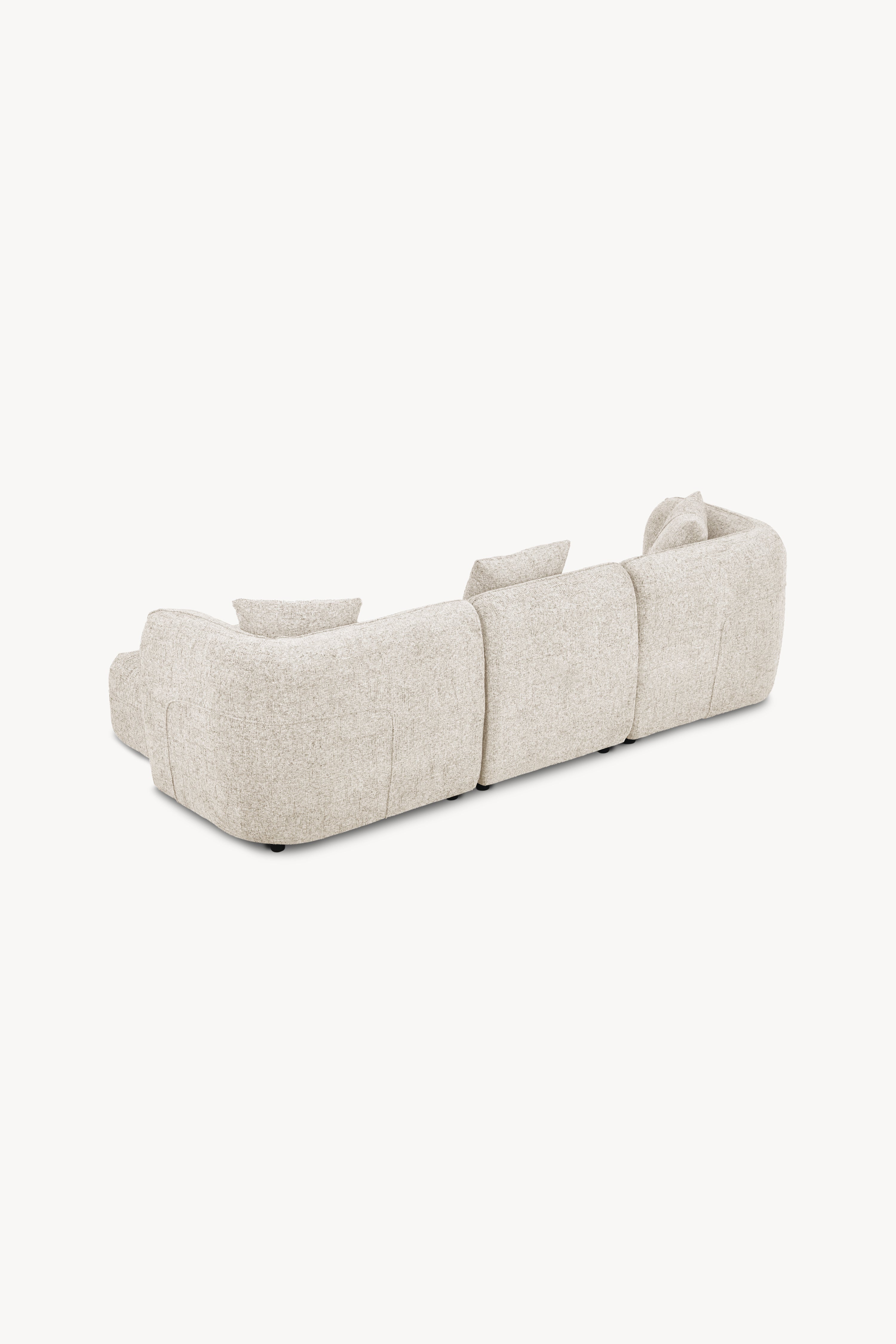 3-Sitzer Ecksofa aus Stoff Olivia 256x151 cm, Sand - Detailbild 4
