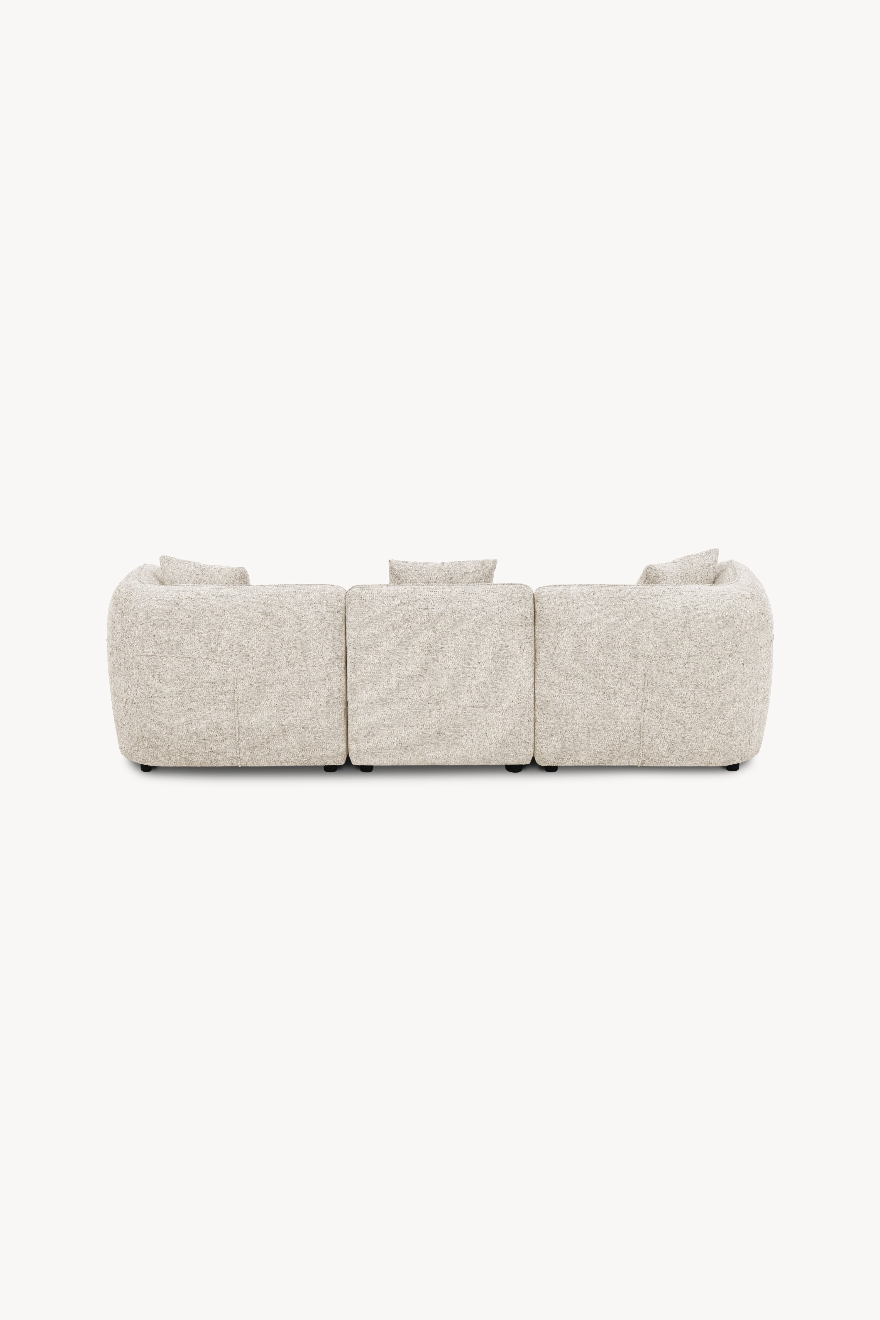 3-Sitzer Ecksofa aus Stoff Olivia 256x151 cm, Sand - Detailbild 3