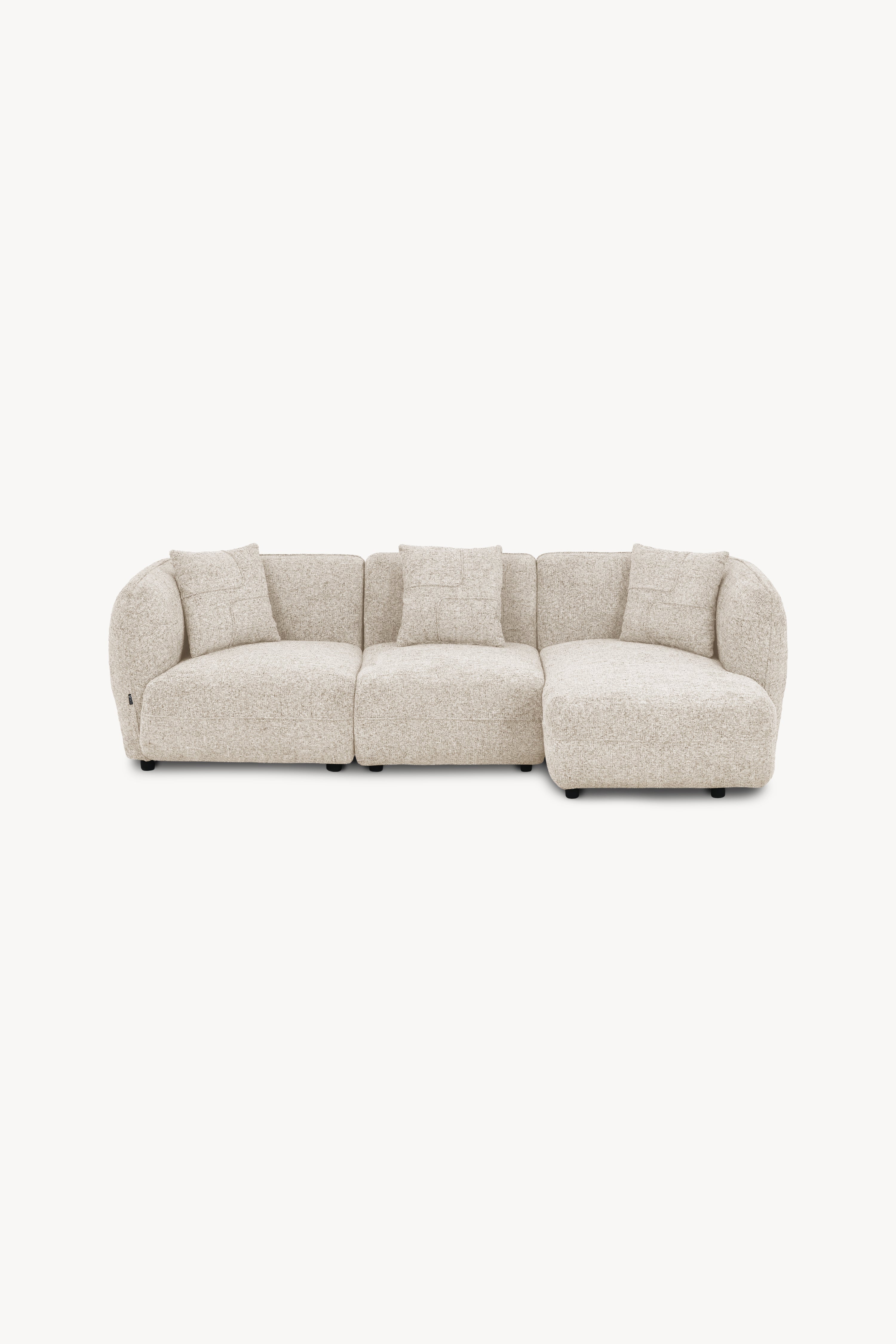 3-Sitzer Ecksofa aus Stoff Olivia 256x151 cm, Sand - Hauptbild