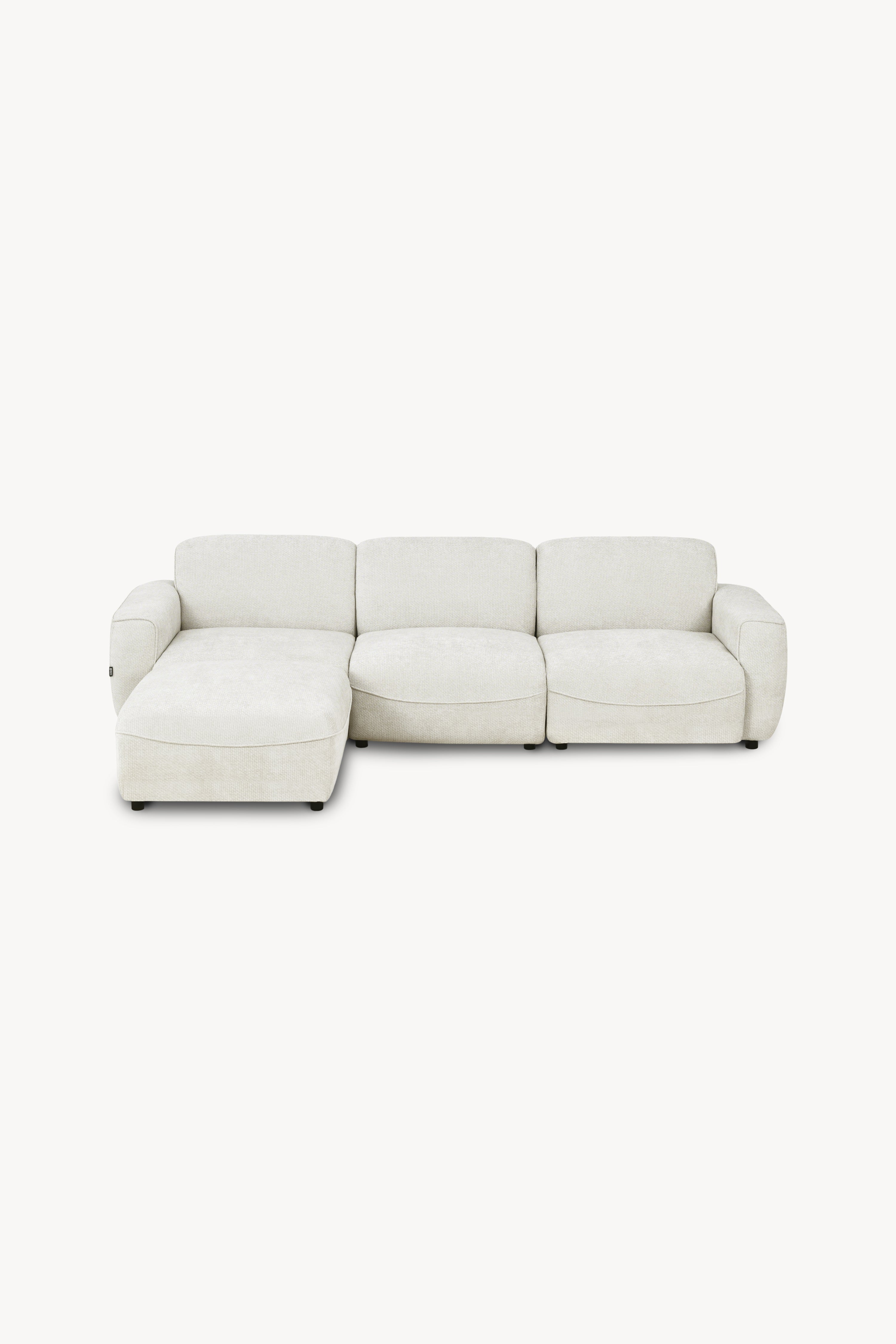 Canapé d'angle modulable Rossella 284x91 cm, Blanc Cendré - Image de détail 2