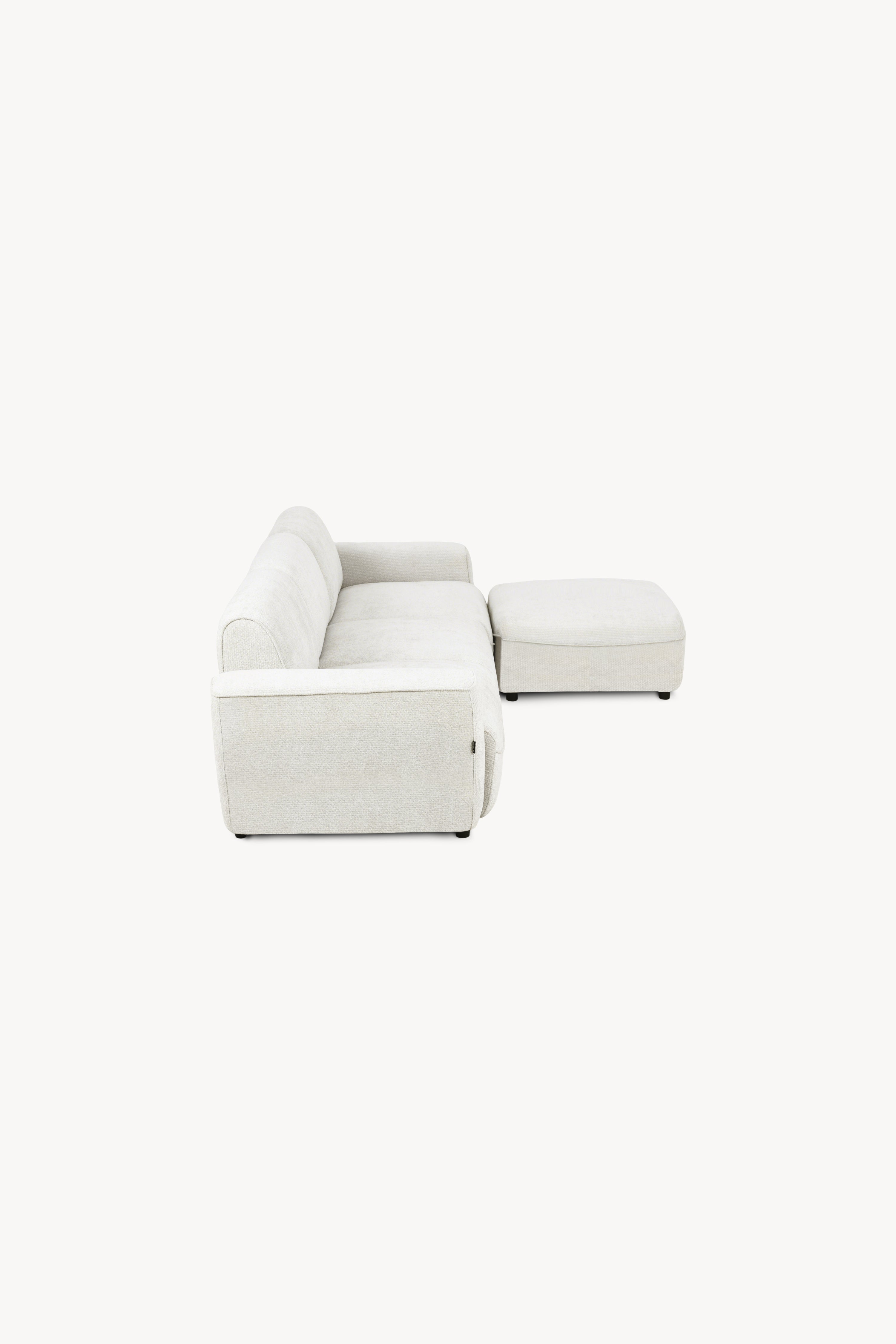 Modulares Ecksofa Rossella 284x91 cm, Aschweiß - Detailbild 4