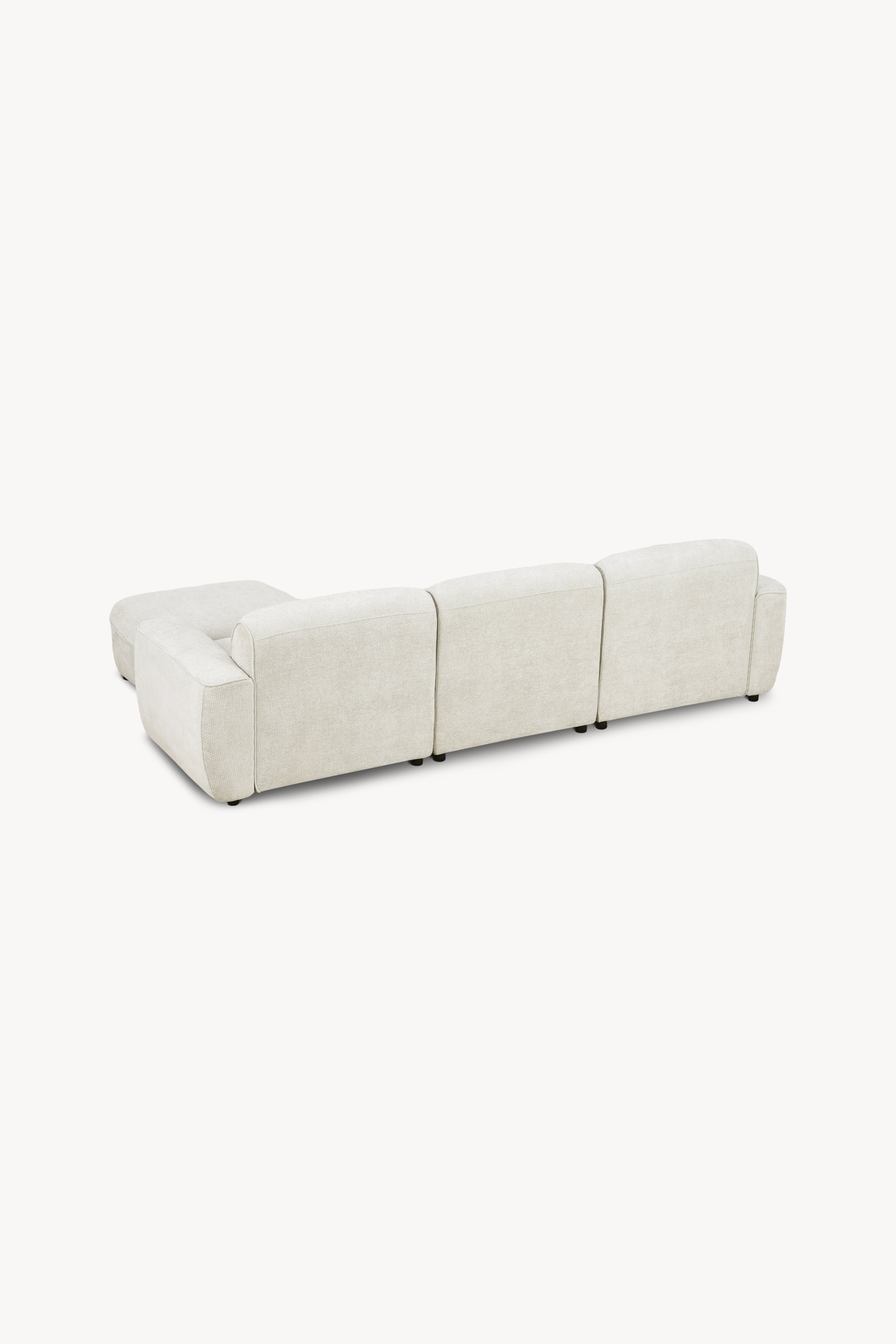 Modulares Ecksofa Rossella 284x91 cm, Aschweiß - Detailbild 6