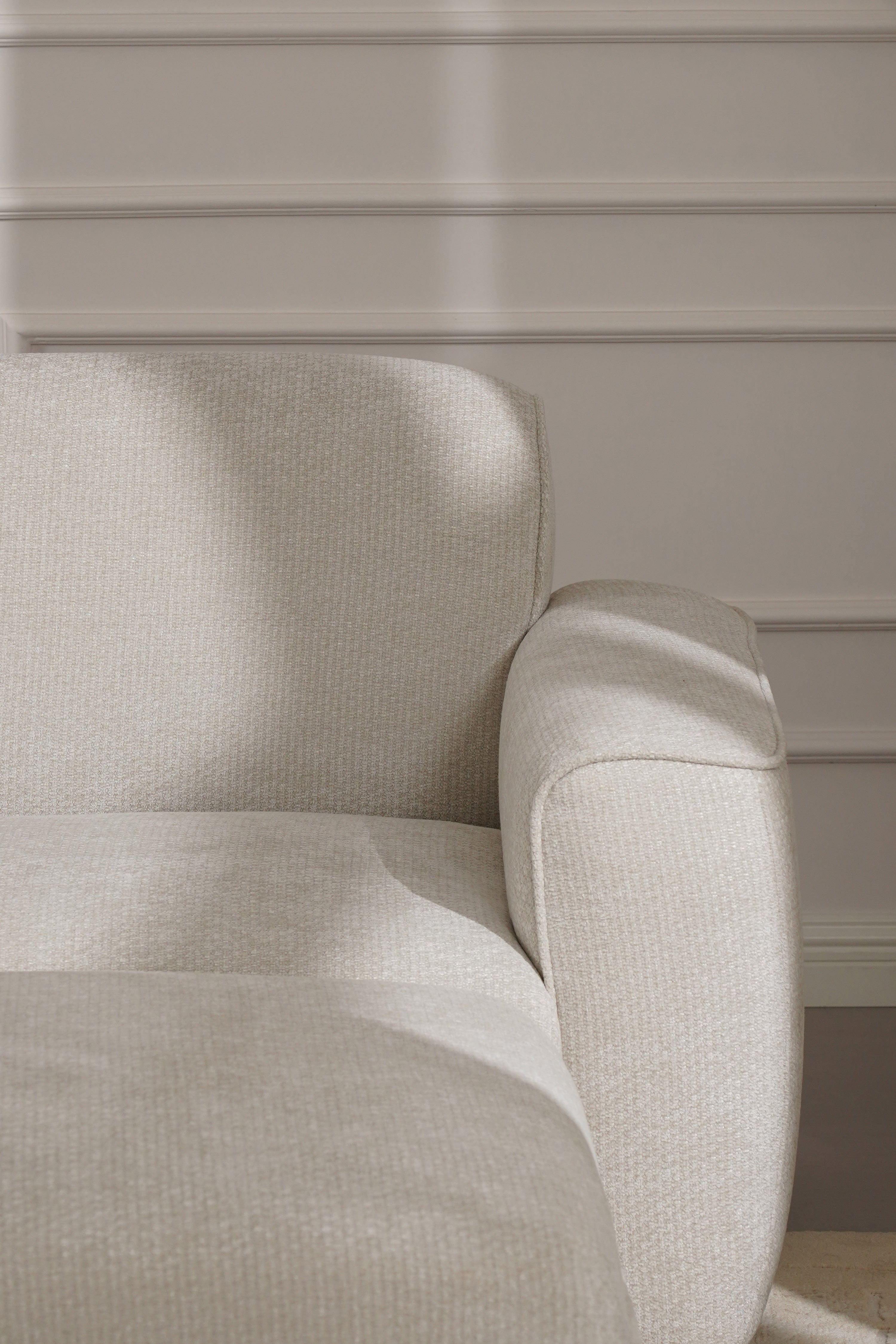 Modulares Ecksofa Rossella 284x91 cm, Aschweiß - Detailbild 5
