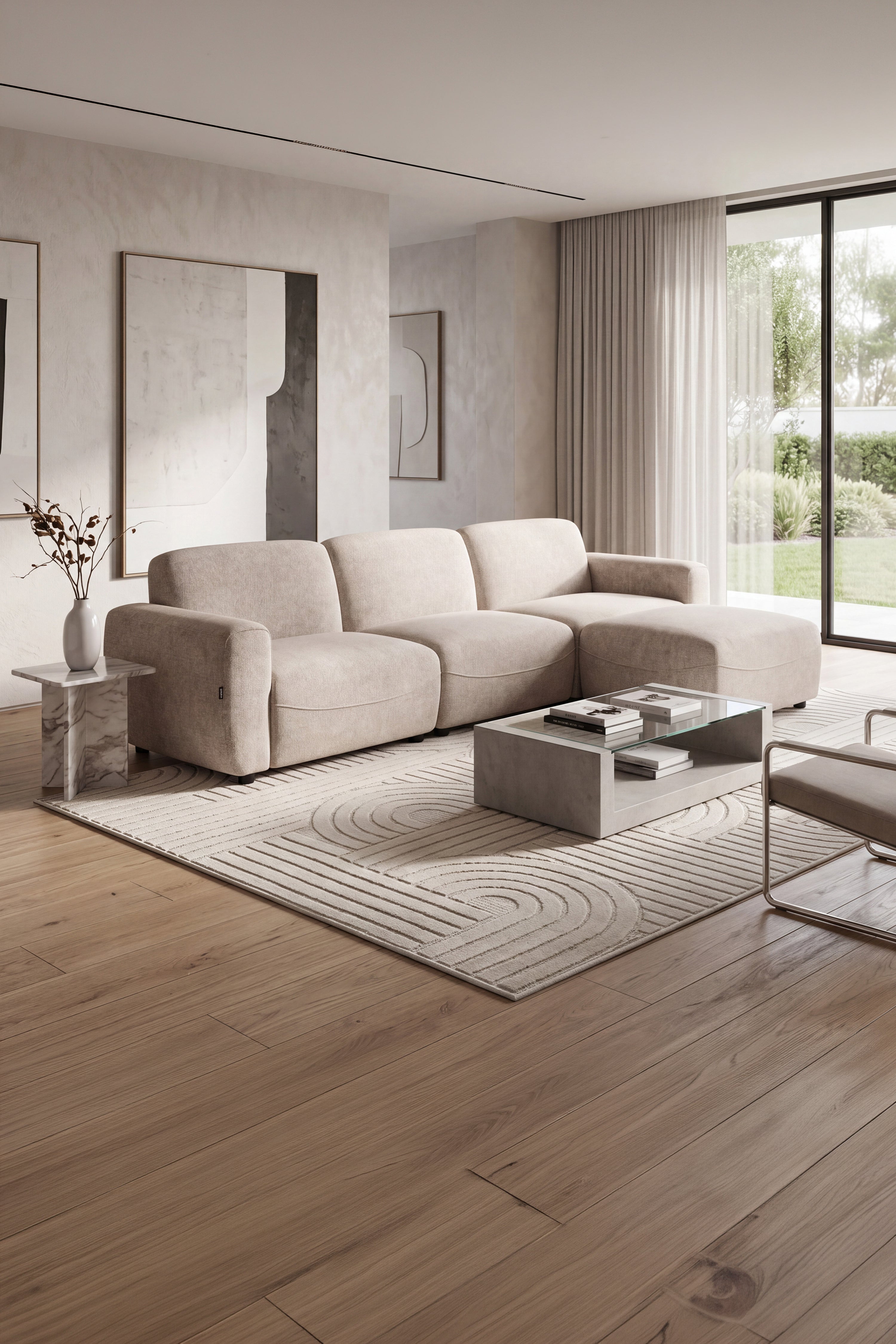 Rossella modular corner sofa 284x91 cm, Sand - Set image 1