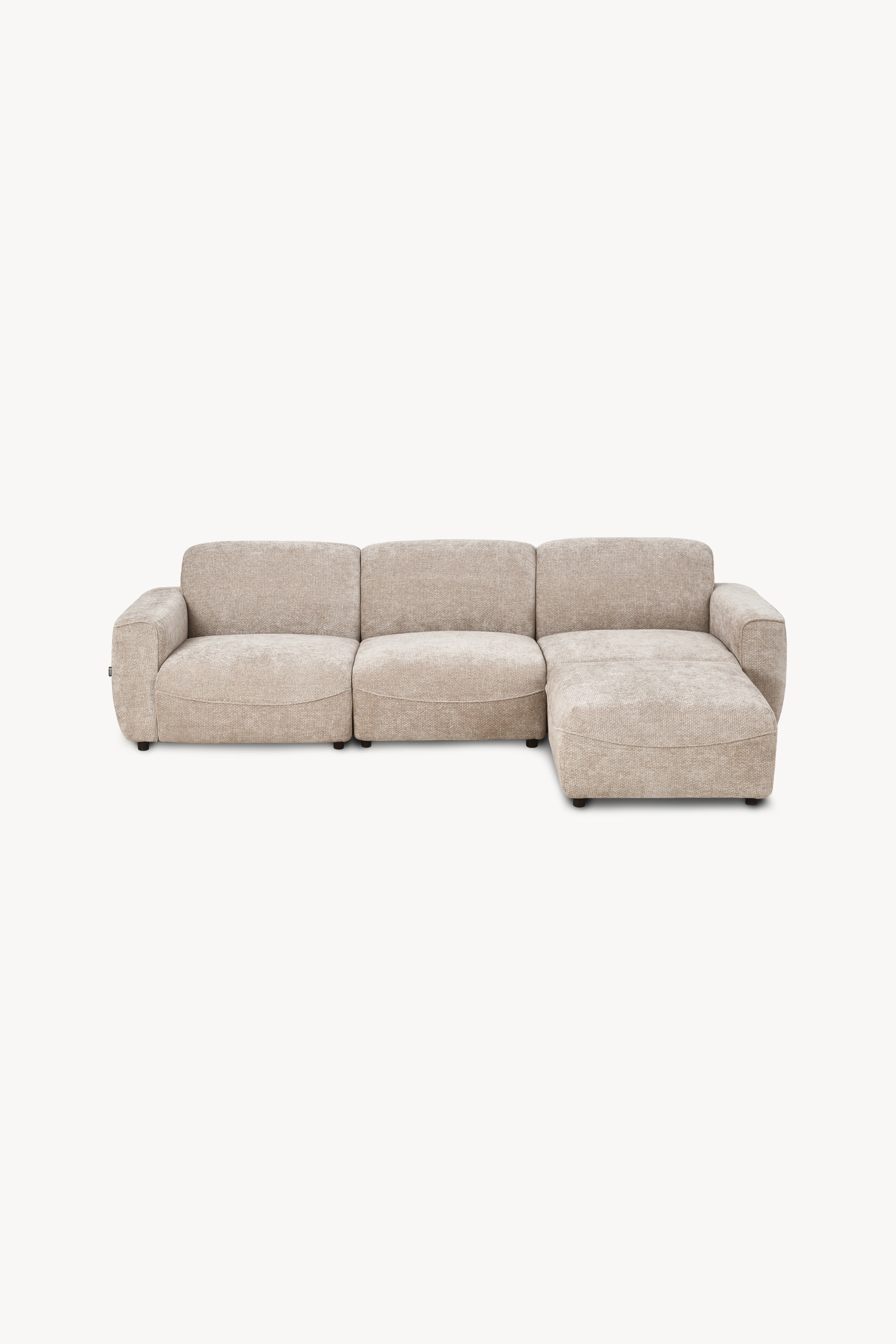 Canapé d'angle modulable Rossella 284x91 cm, Sable