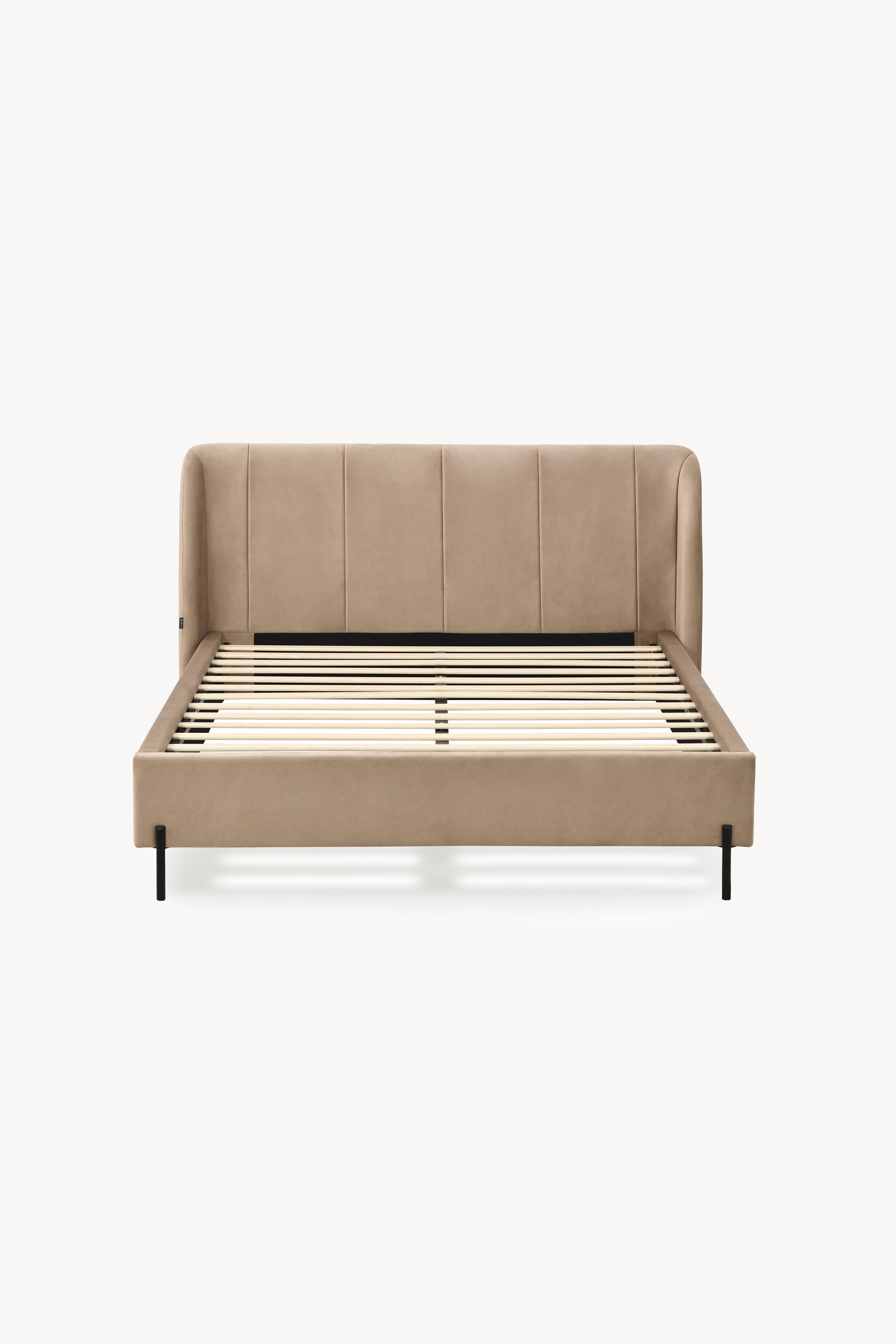 Lit queen size rembourré Greta 160x200 cm, Camel - Image de détail 7