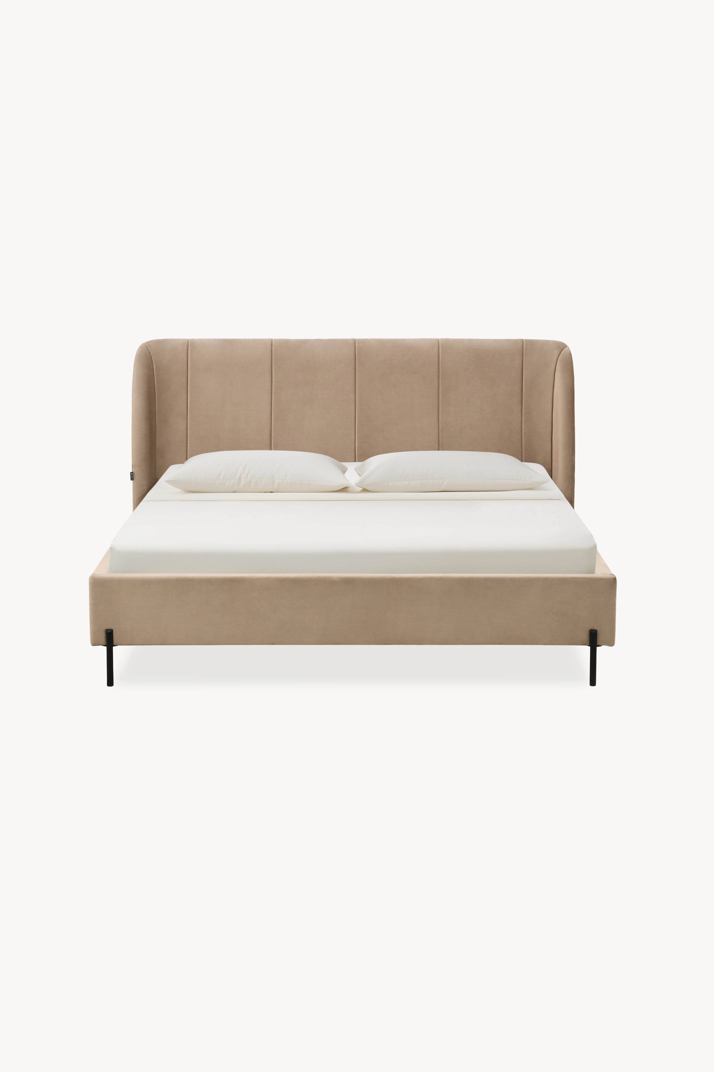 Lit king size rembourré Greta 180x200 cm, Camel
