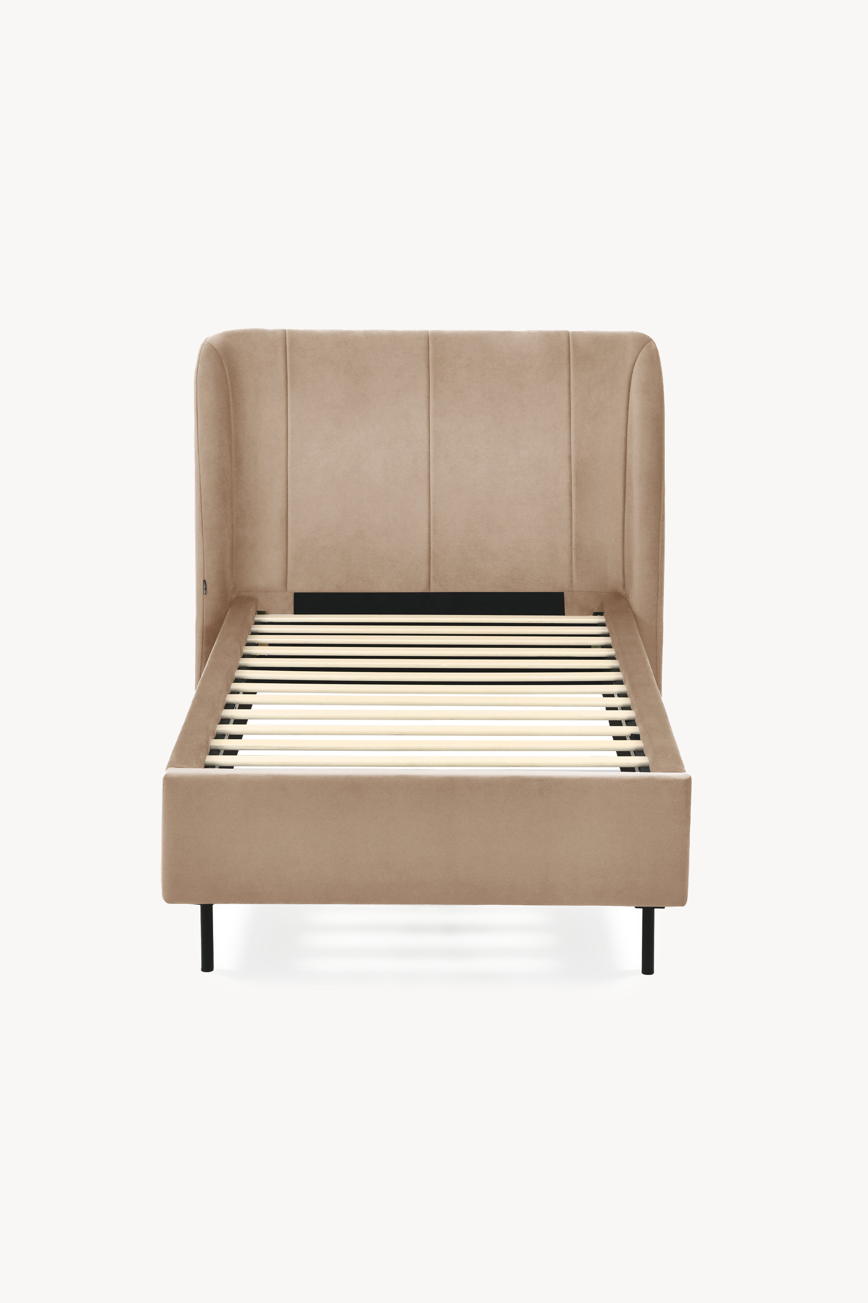 Greta upholstered single bed, 90x200 cm, Camel - Detail image 7