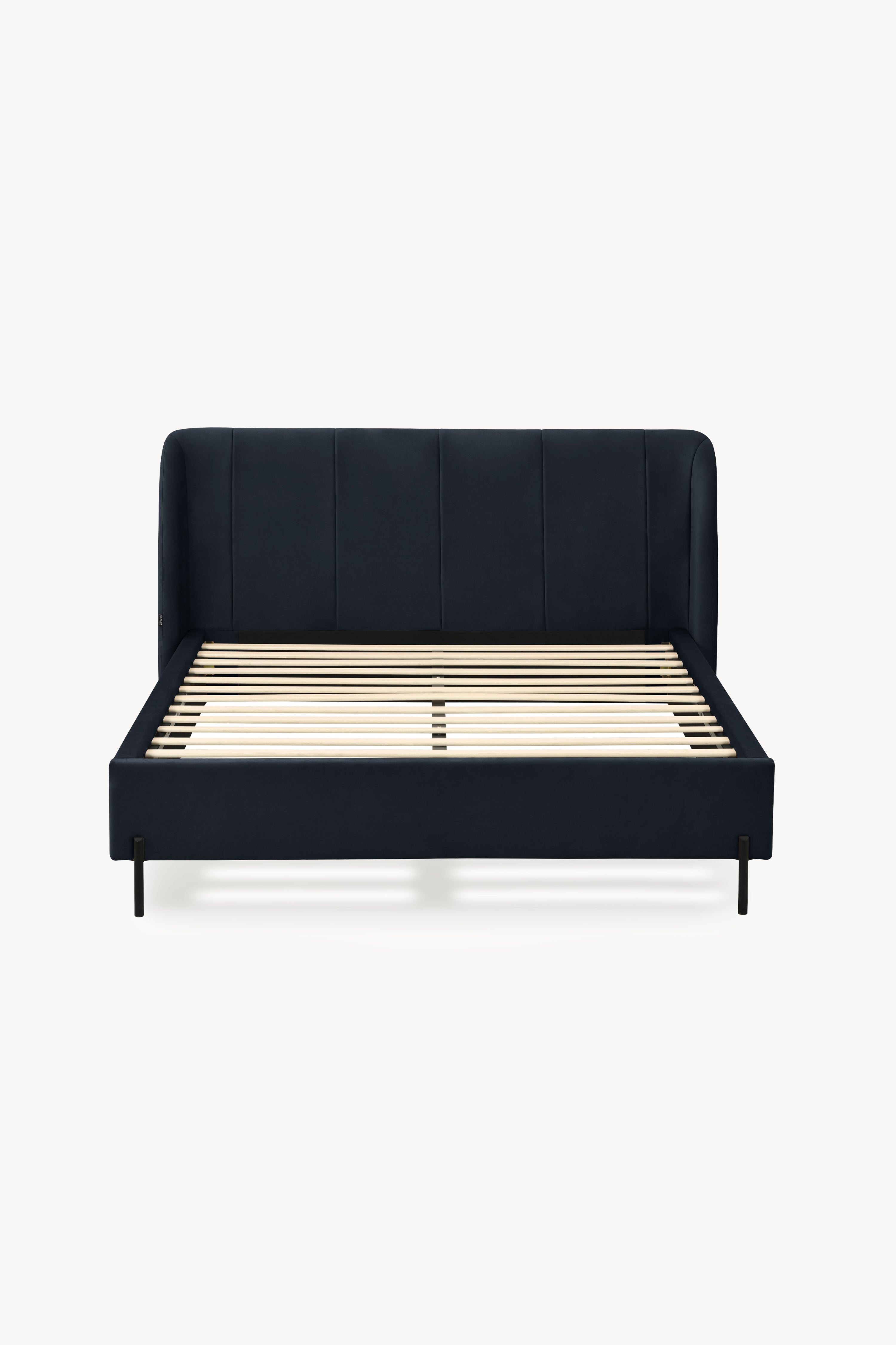 Cama matrimonial tapizada Greta 160x200 cm, Azul noche