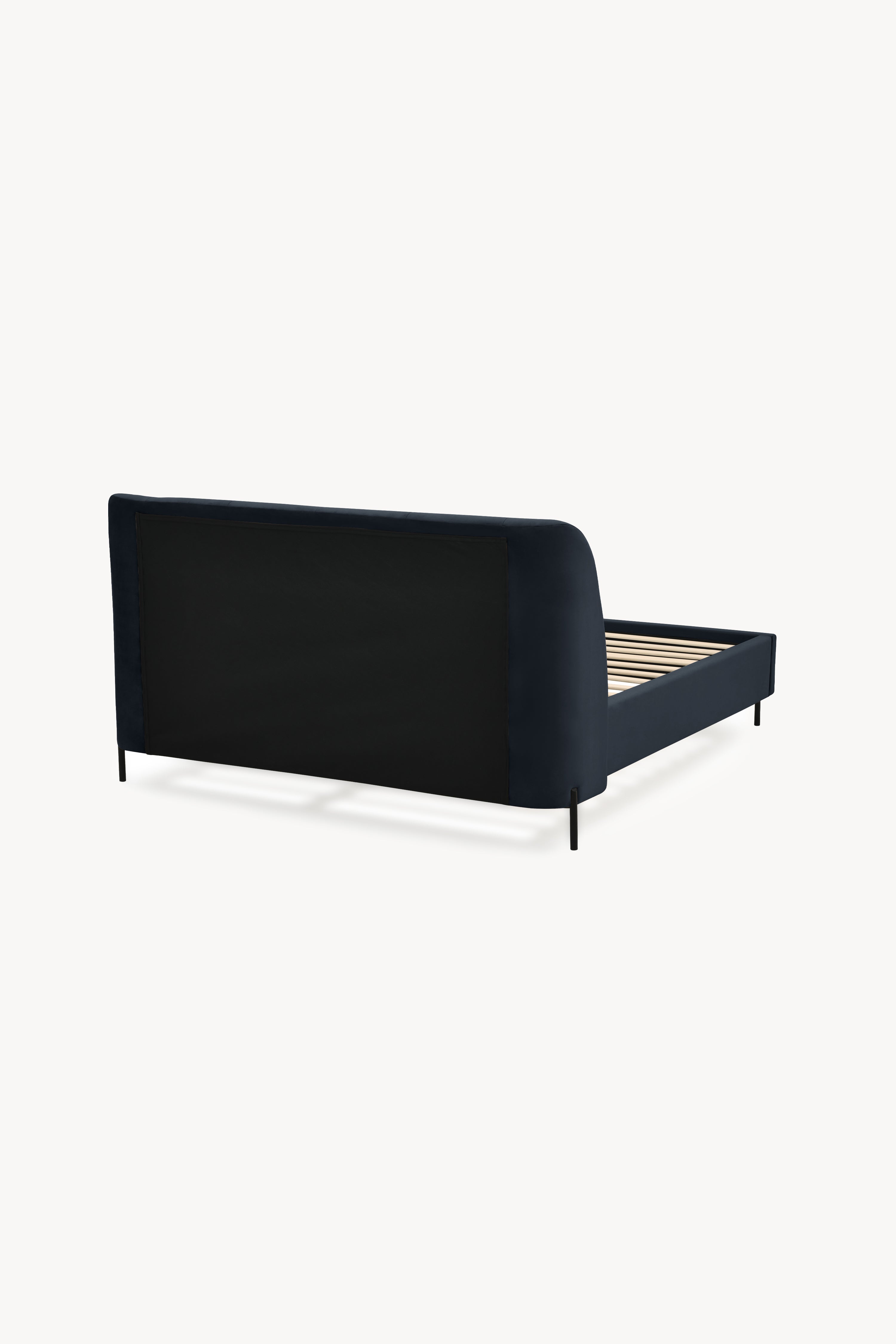 Greta upholstered double bed, 160x200 cm, Midnight Blue - Detail image 6