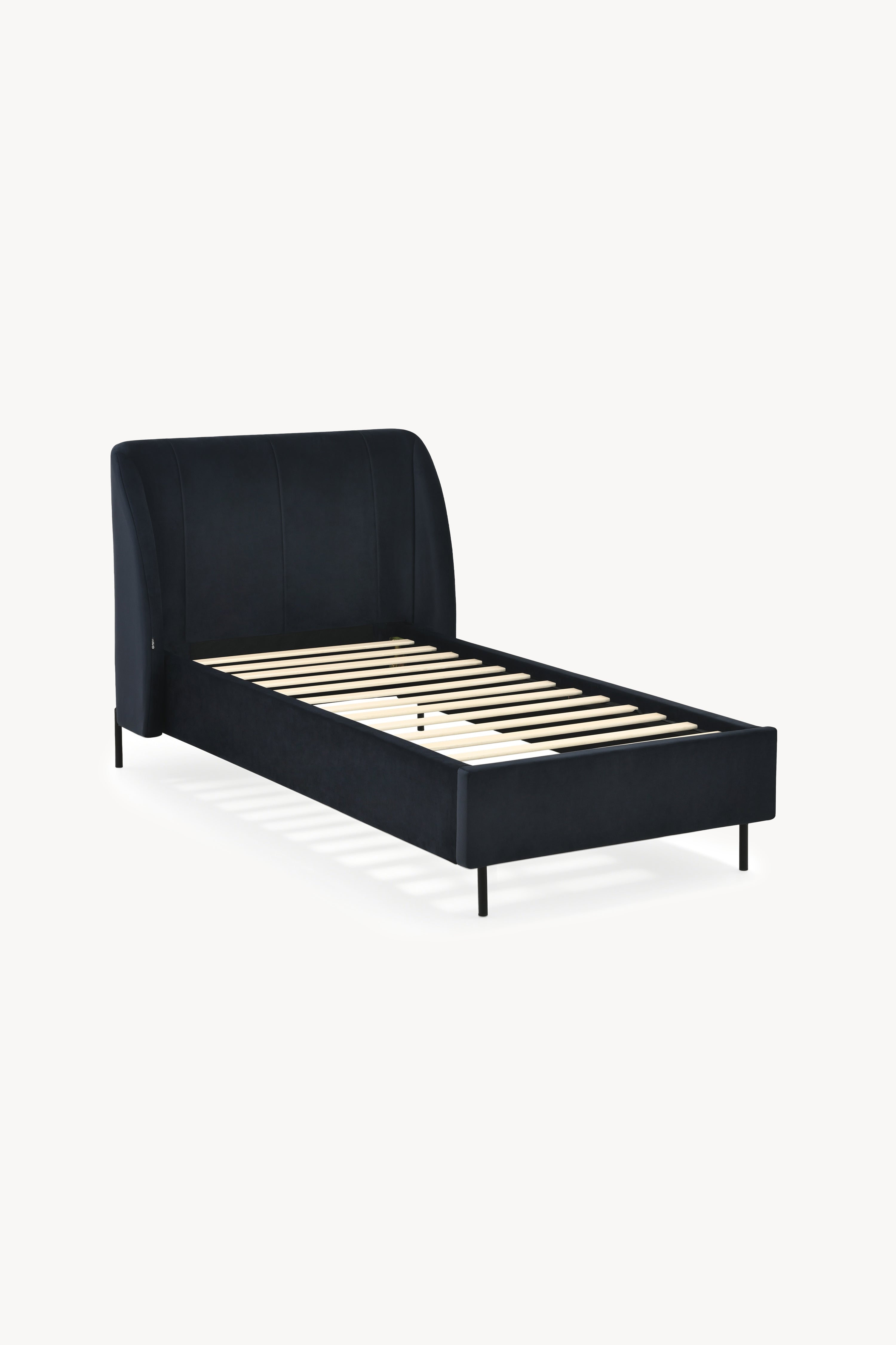 Cama individual tapizada Greta 90x200 cm, Azul noche