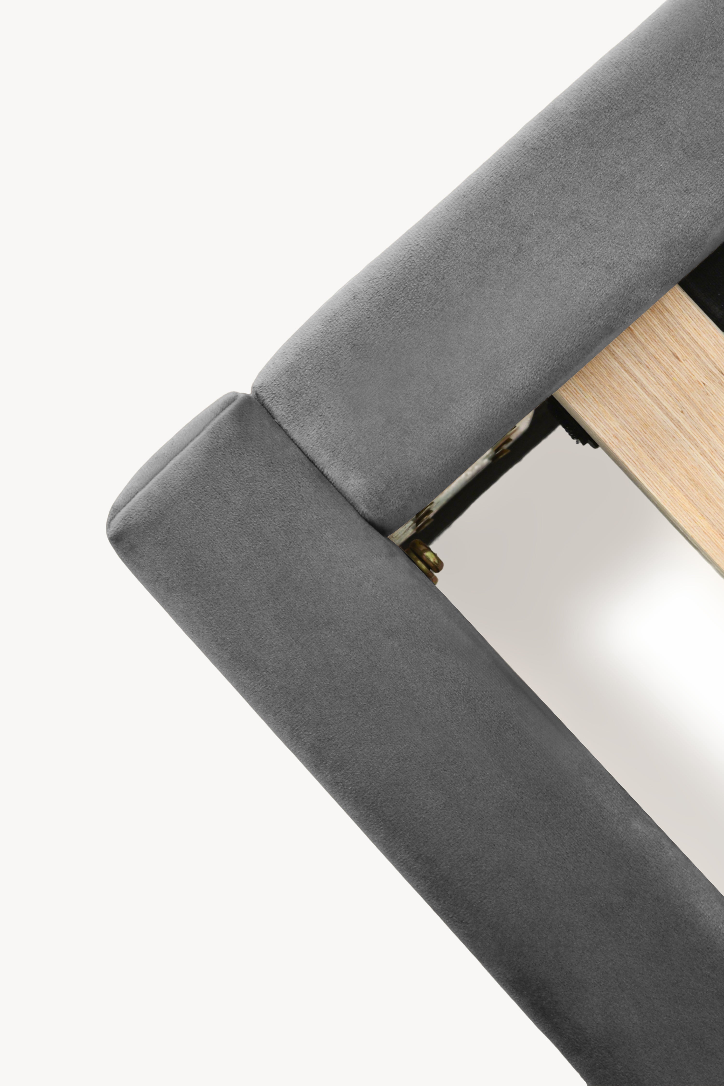 Padded double bed Greta for mattress 160x200 cm, Smoke Grey - Detail image 4