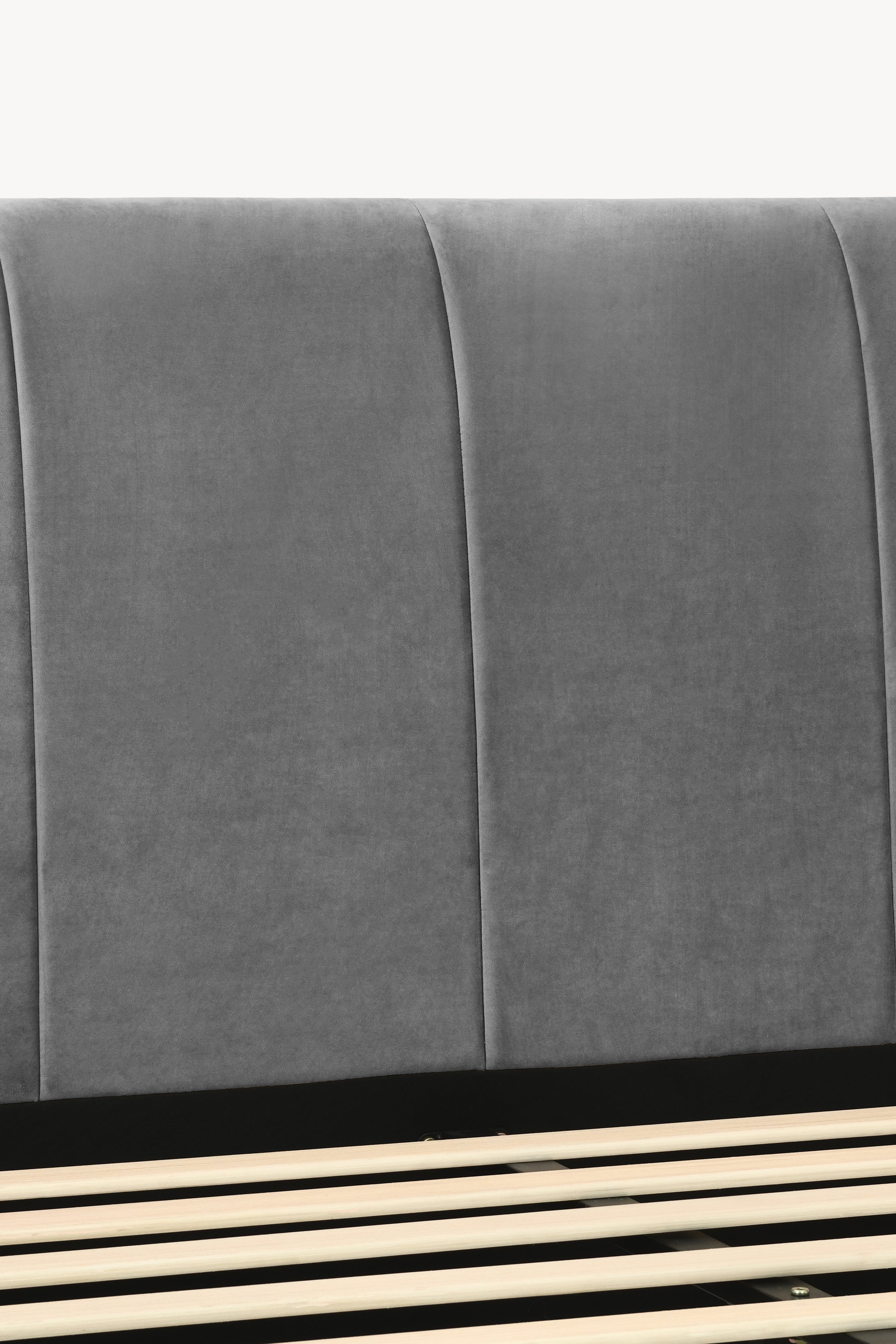 Padded double bed Greta for mattress 160x200 cm, Smoke Grey - Detail image 8