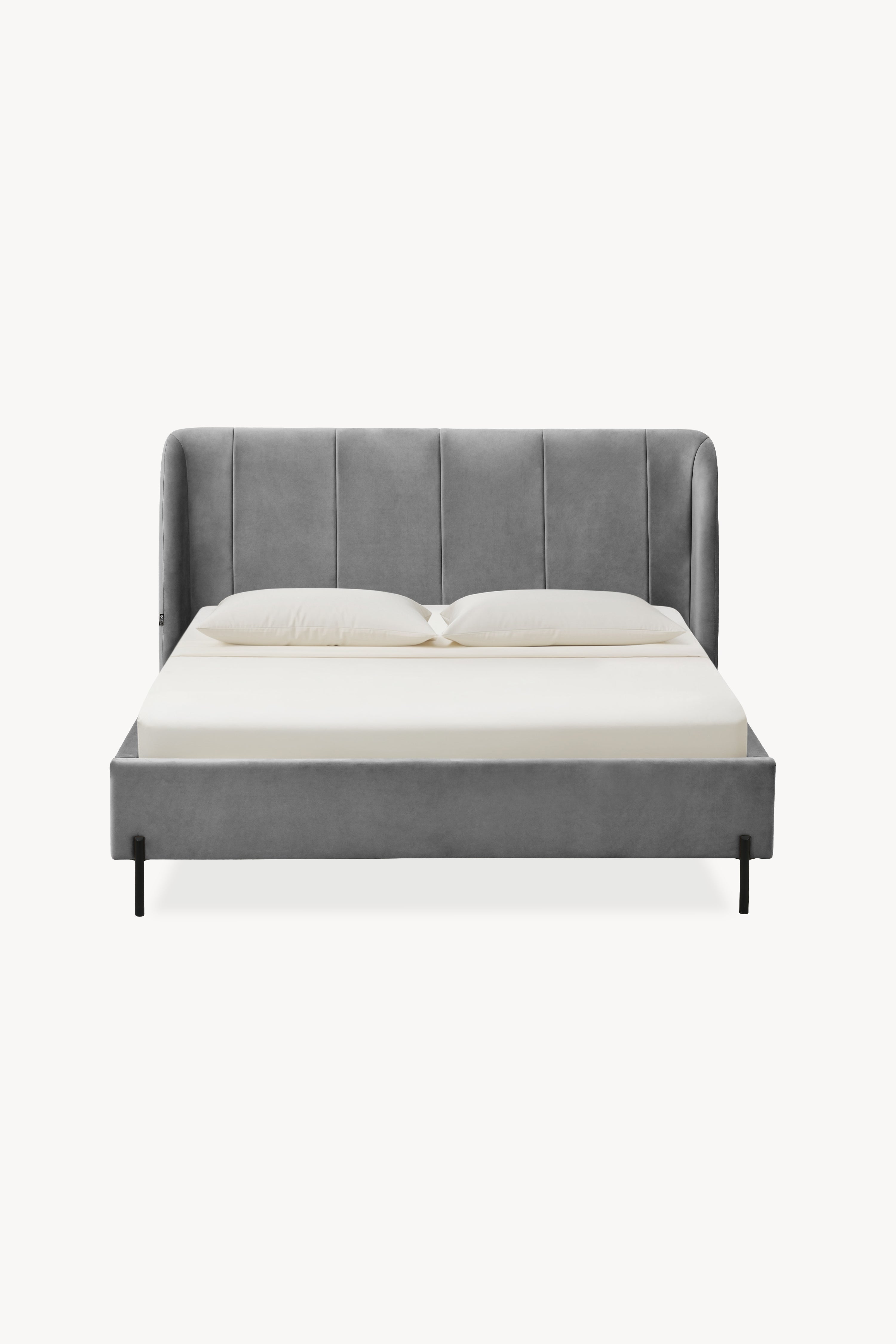 Padded double bed Greta for mattress 160x200 cm, Smoke Grey - Main image