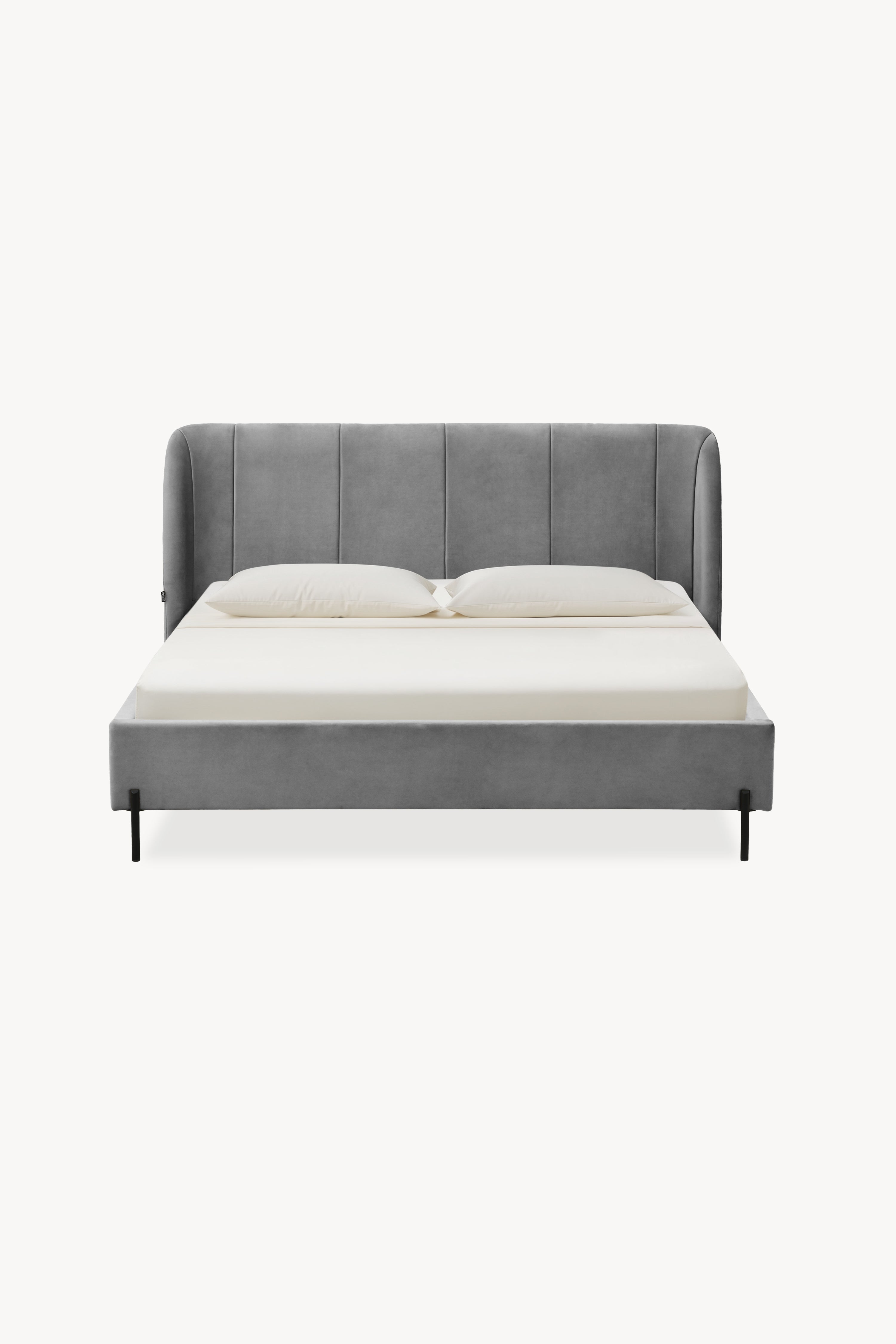 Lit king size rembourré Greta 180x200 cm, Gris Fumé