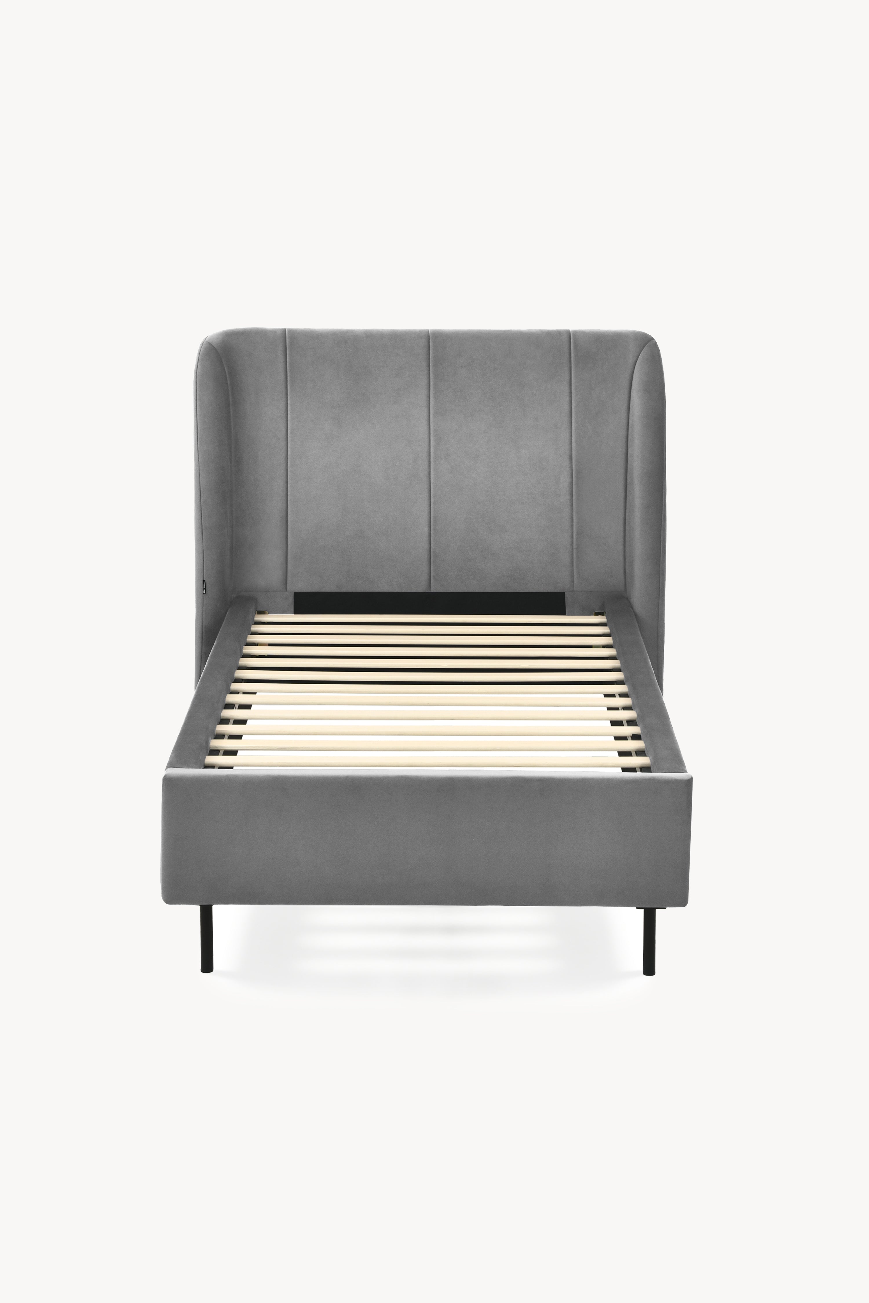 Letto singolo imbottito Greta 90x200 cm, Grigio fumo - Immagine dettaglio 8