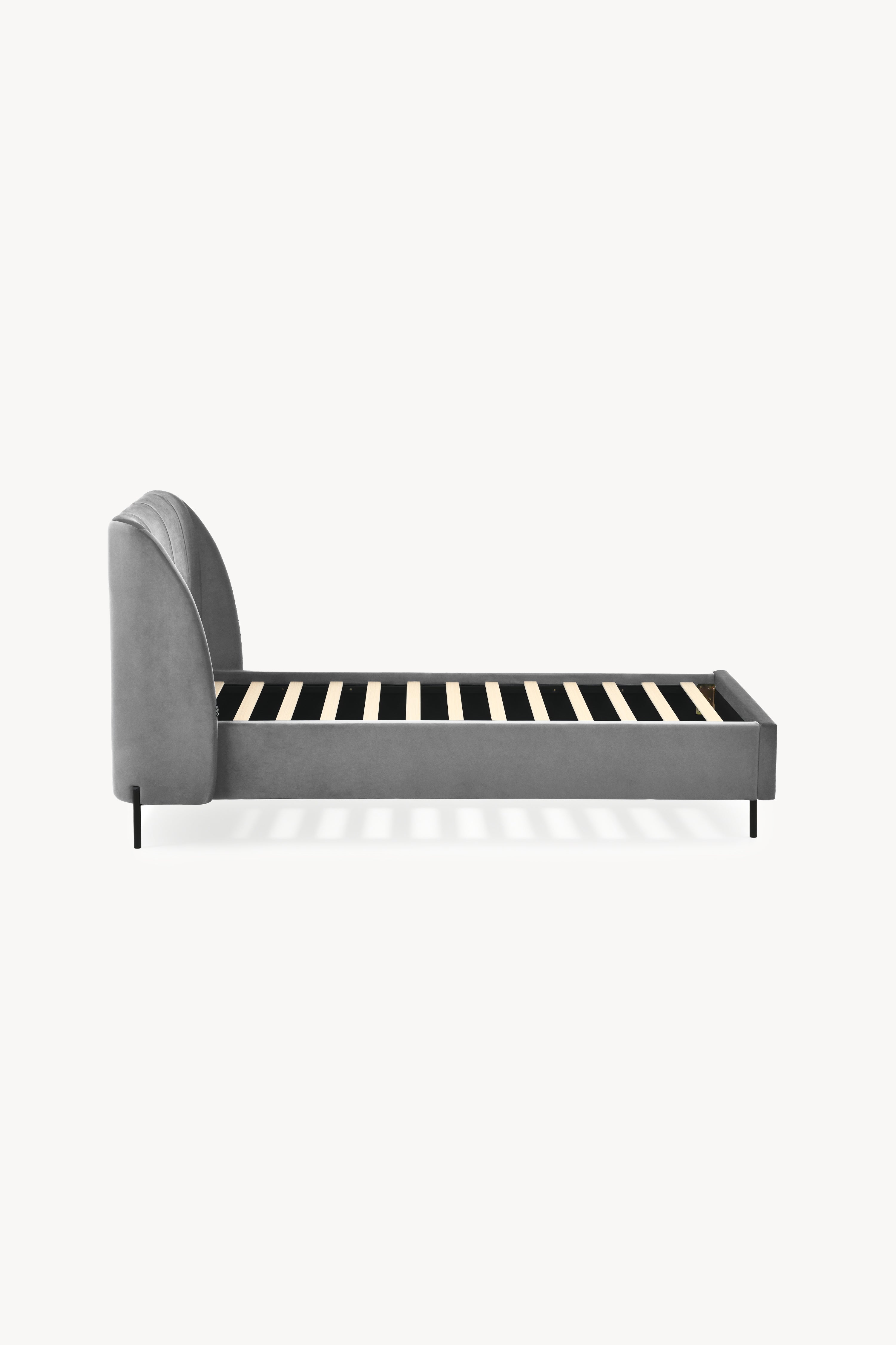 Padded single bed Greta for mattress 90x200 cm, Smoke Grey - Detail image 7