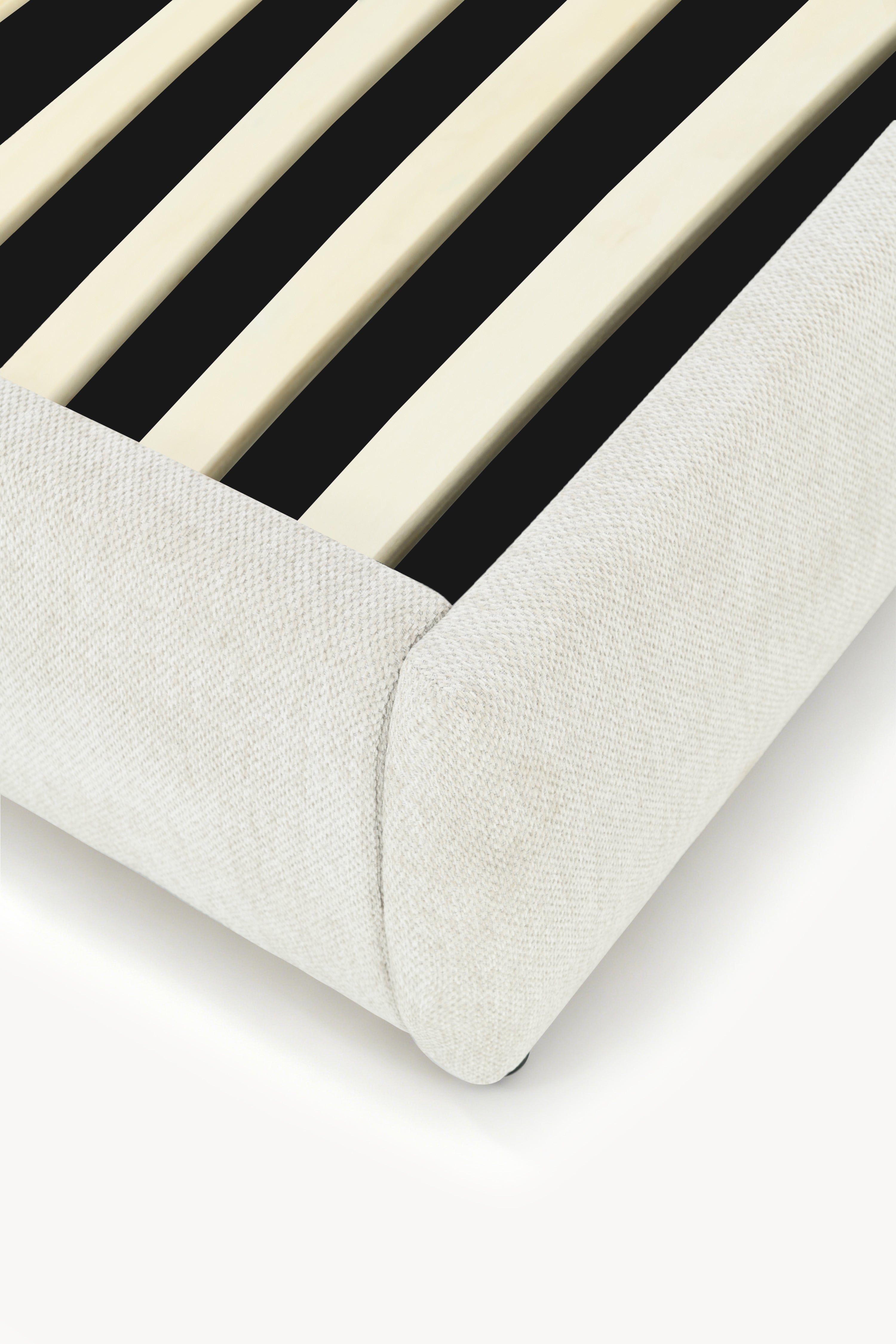 Letto matrimoniale con contenitore Martino per materasso 160x200 cm, Bianco Lana - Immagine principale