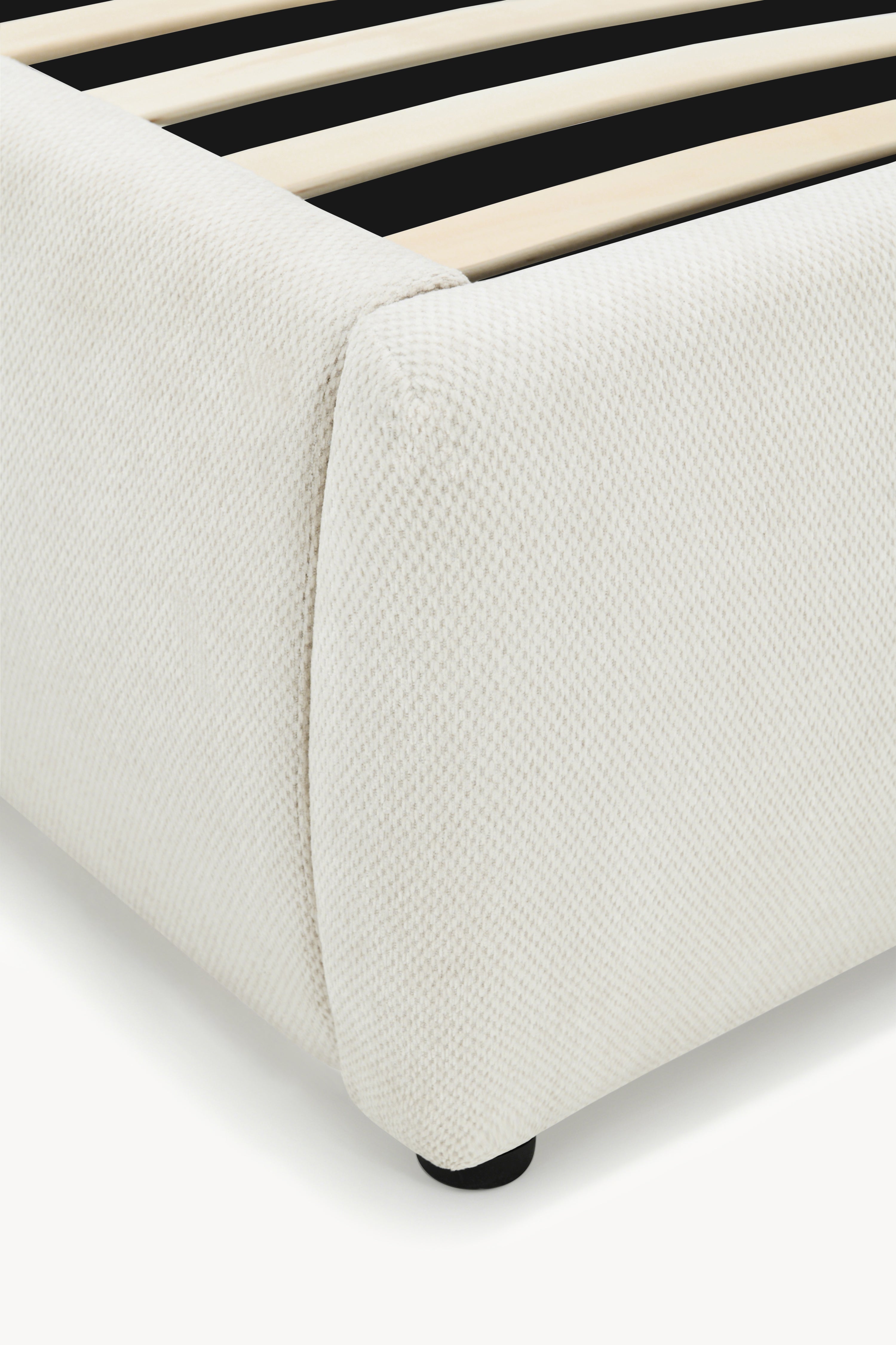 Double bed with storage Martino for mattress 180x200 cm, Wool White - Main image