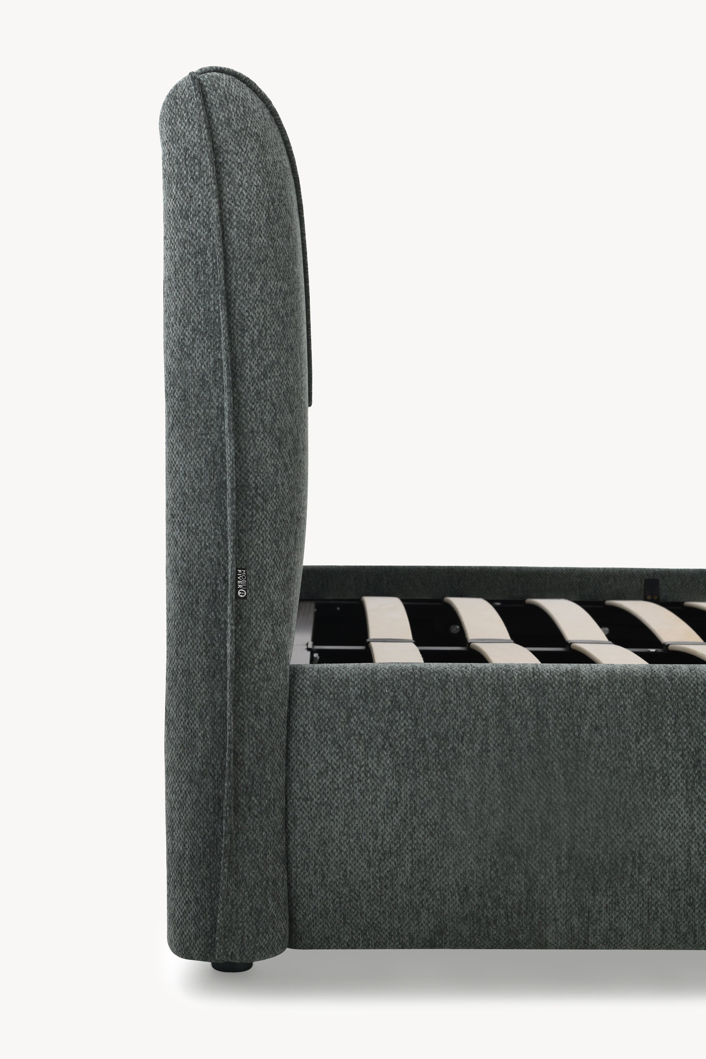 Letto matrimoniale con contenitore Martino per materasso 160x200 cm, Grigio - Immagine principale