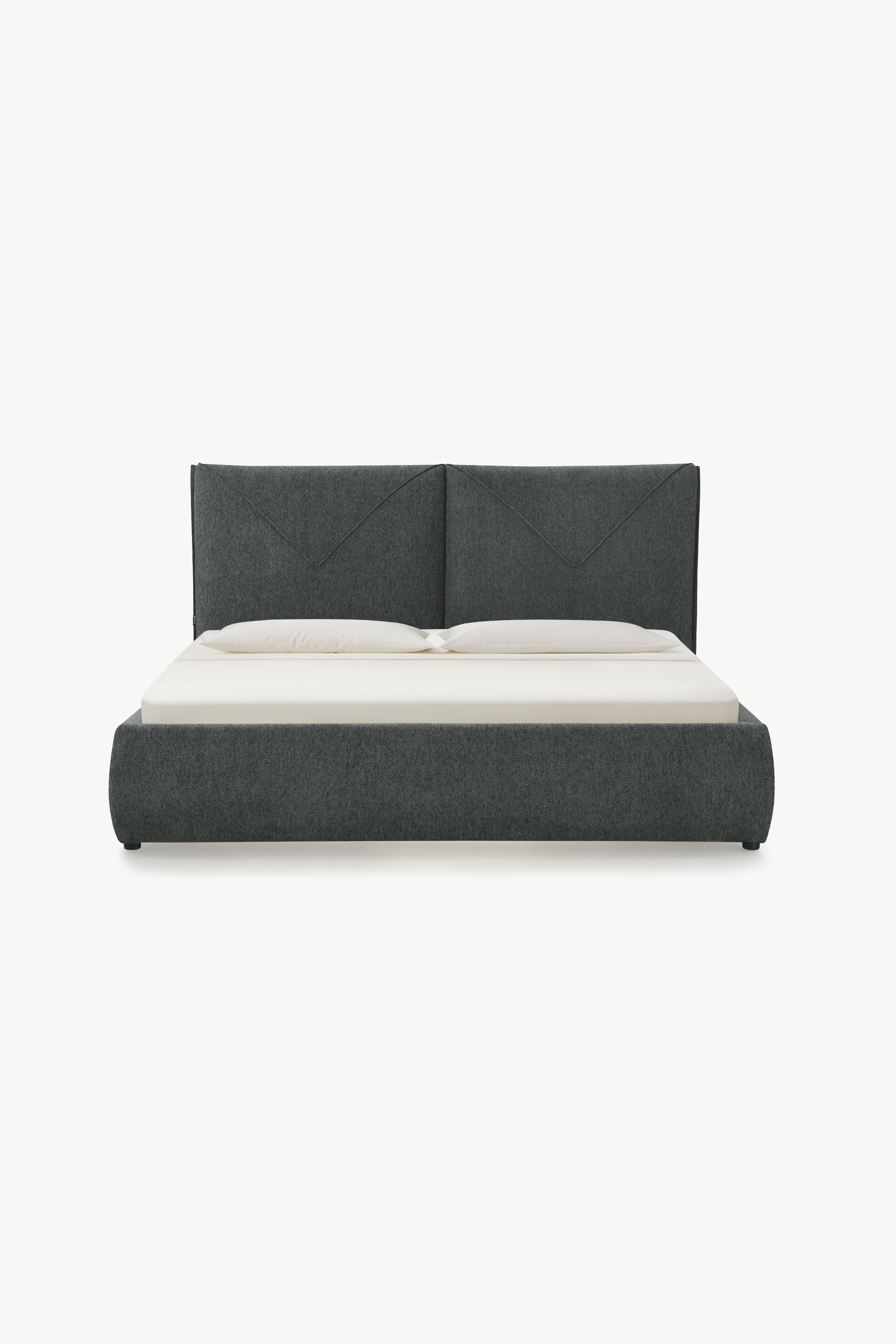 Doppelbett mit Bettkasten Martino für Matratze 180x200 cm, Grau