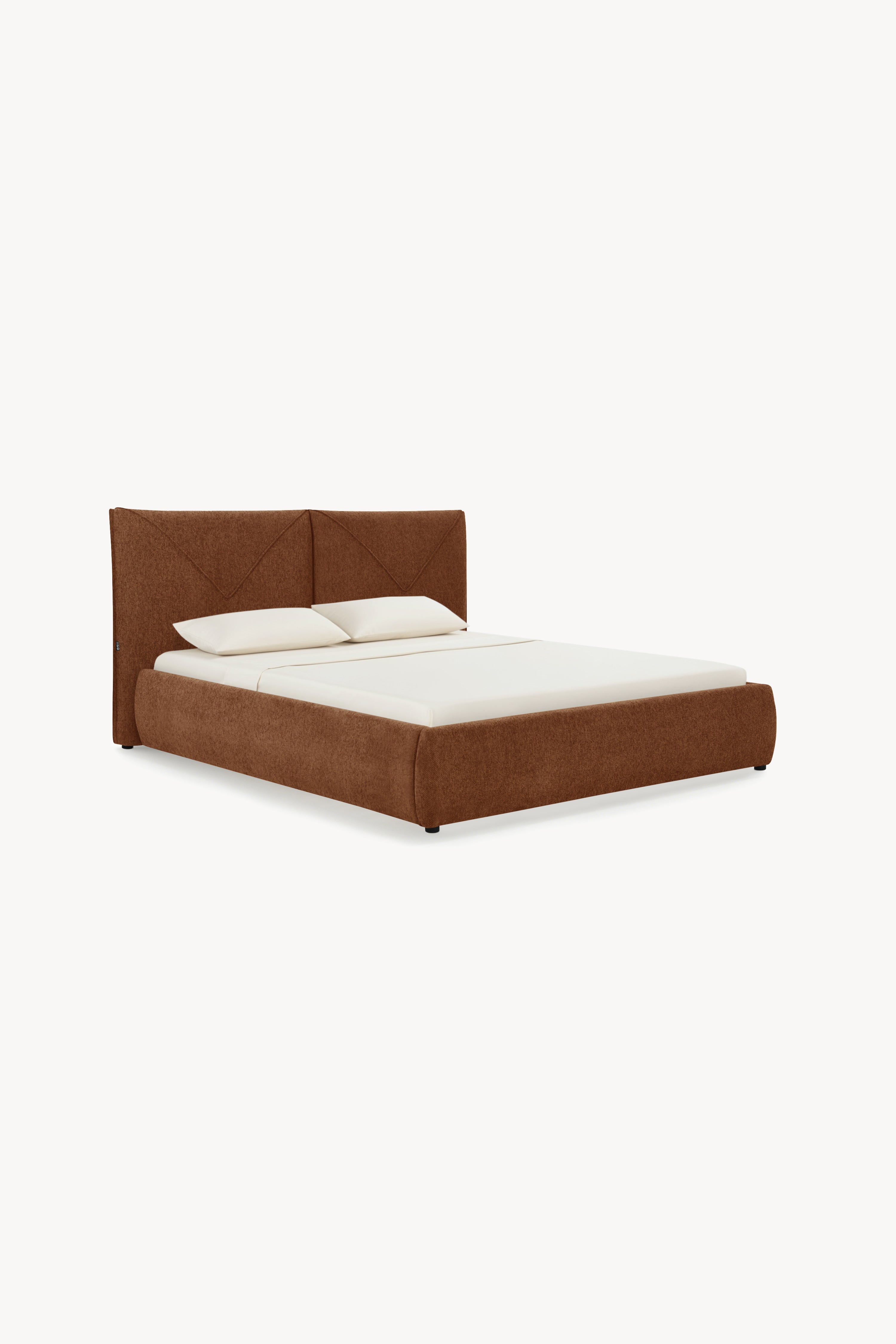 Martino King size bed with storage, 180x200 cm, Brick Red
