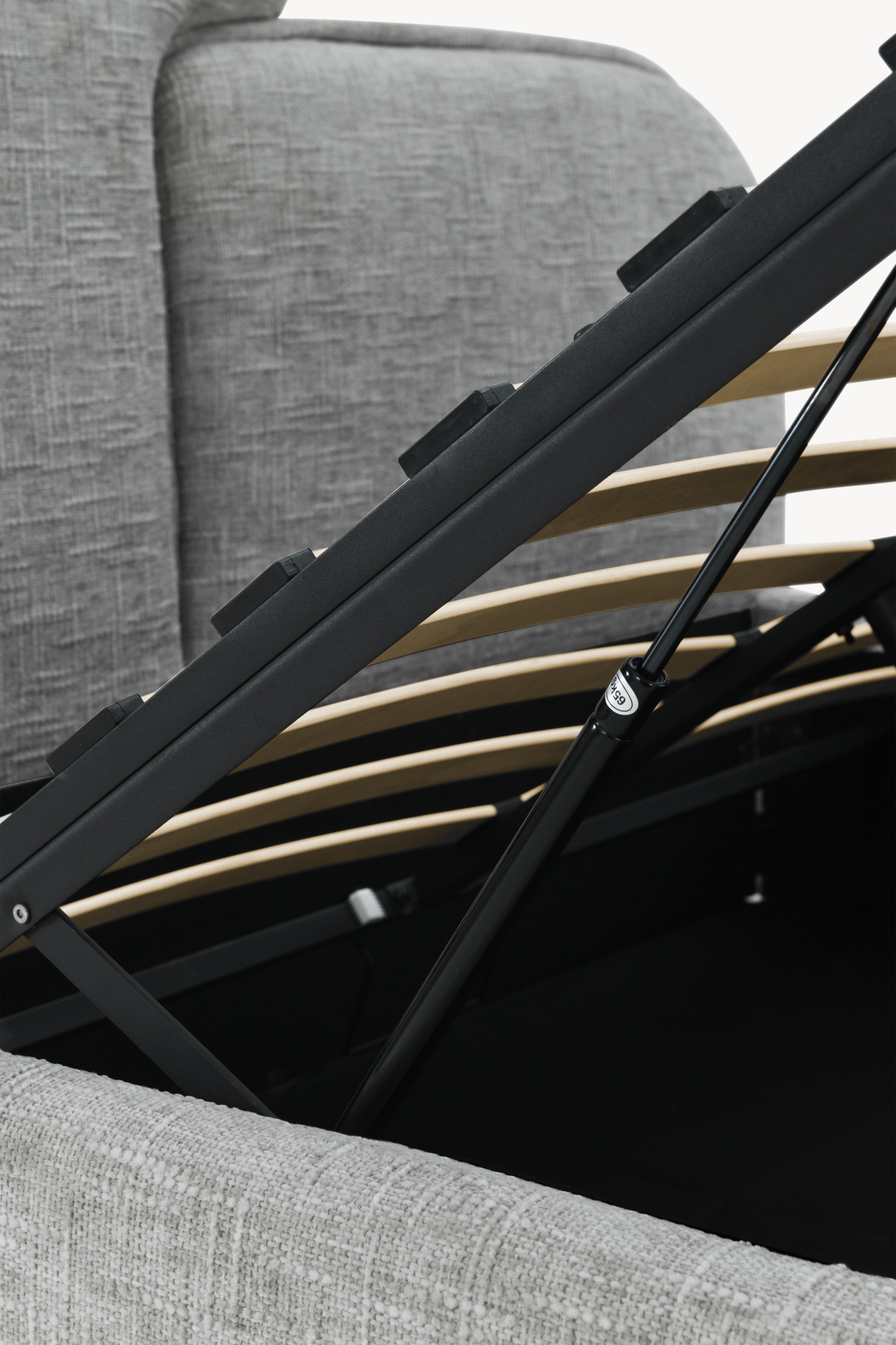 Double bed with storage Olivia for mattress 160x200 cm, Grey Melange - Detail image 4