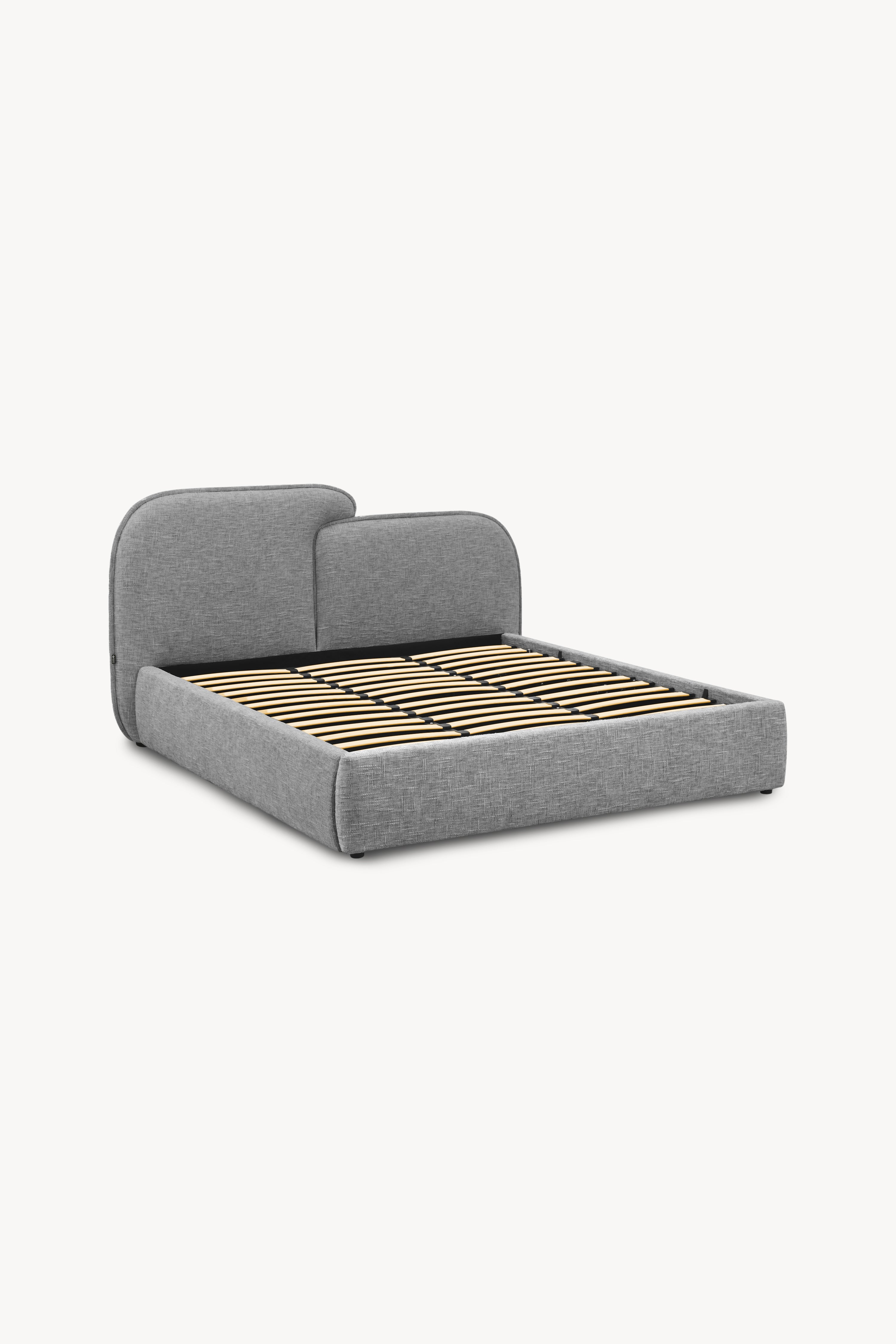 King size bed with storage Oliva 180x200 cm, Gray Melange - Detail image 1